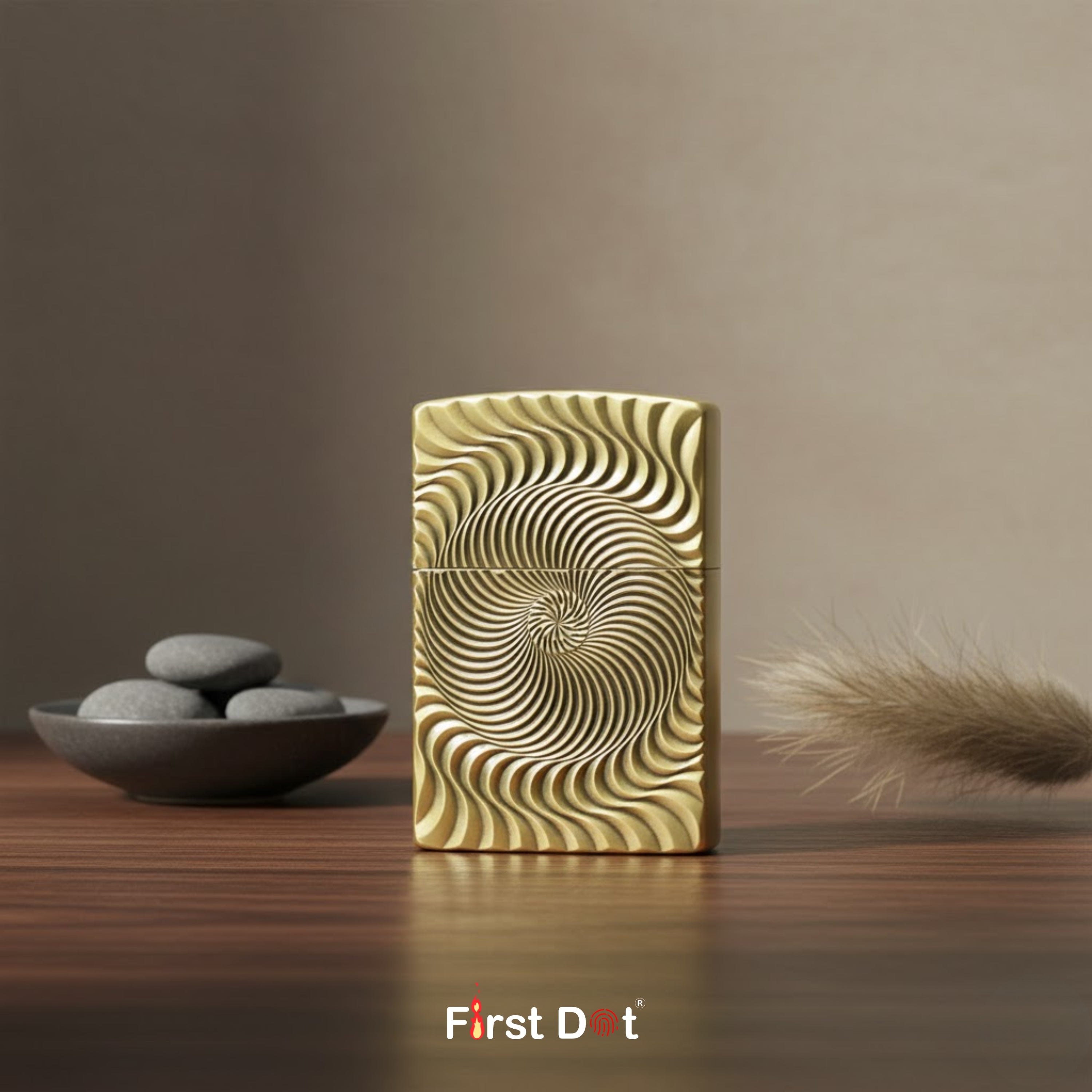 Spiral Engraved Gas Lighter | Wind-Resistant Metal Body
