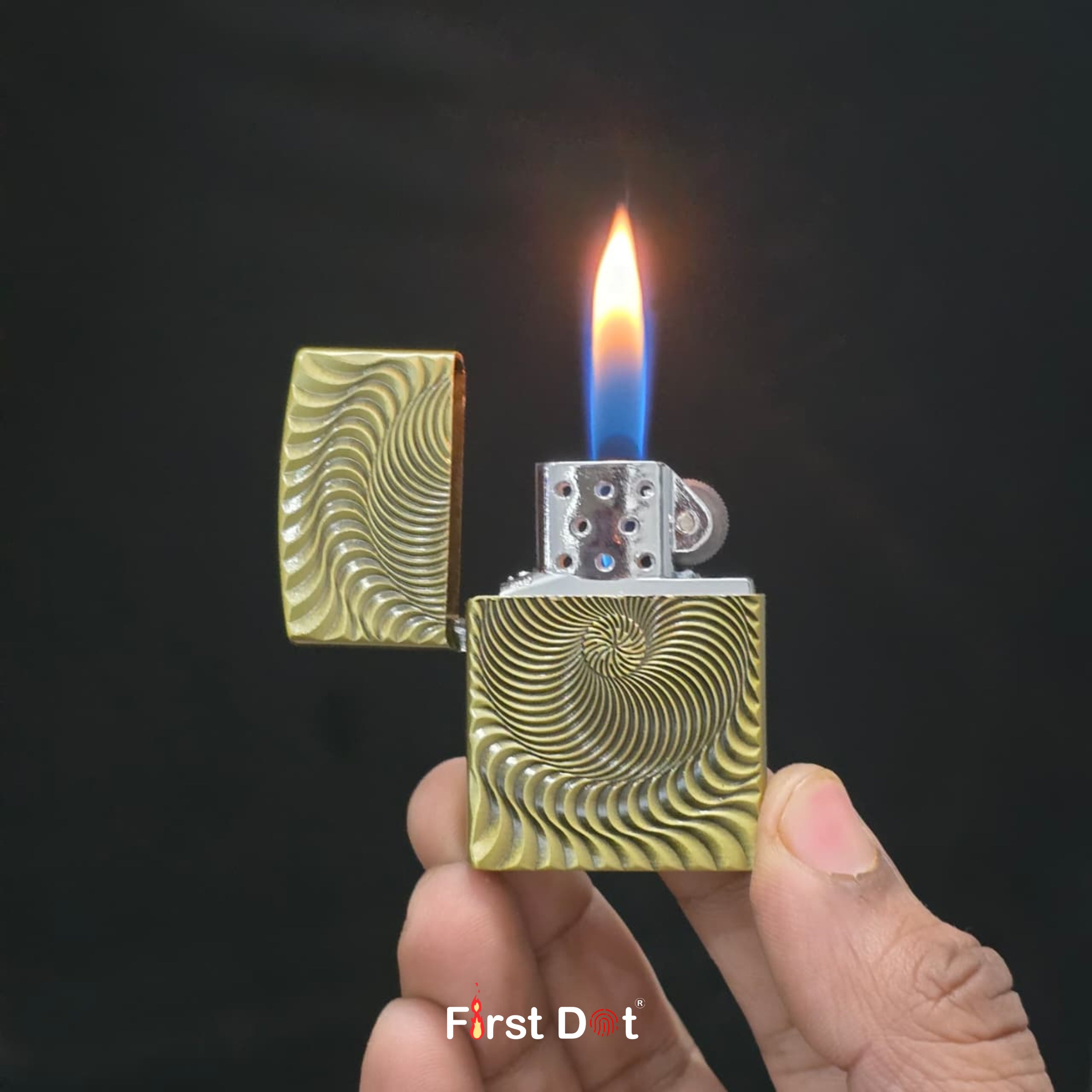 Spiral Engraved Gas Lighter | Wind-Resistant Metal Body