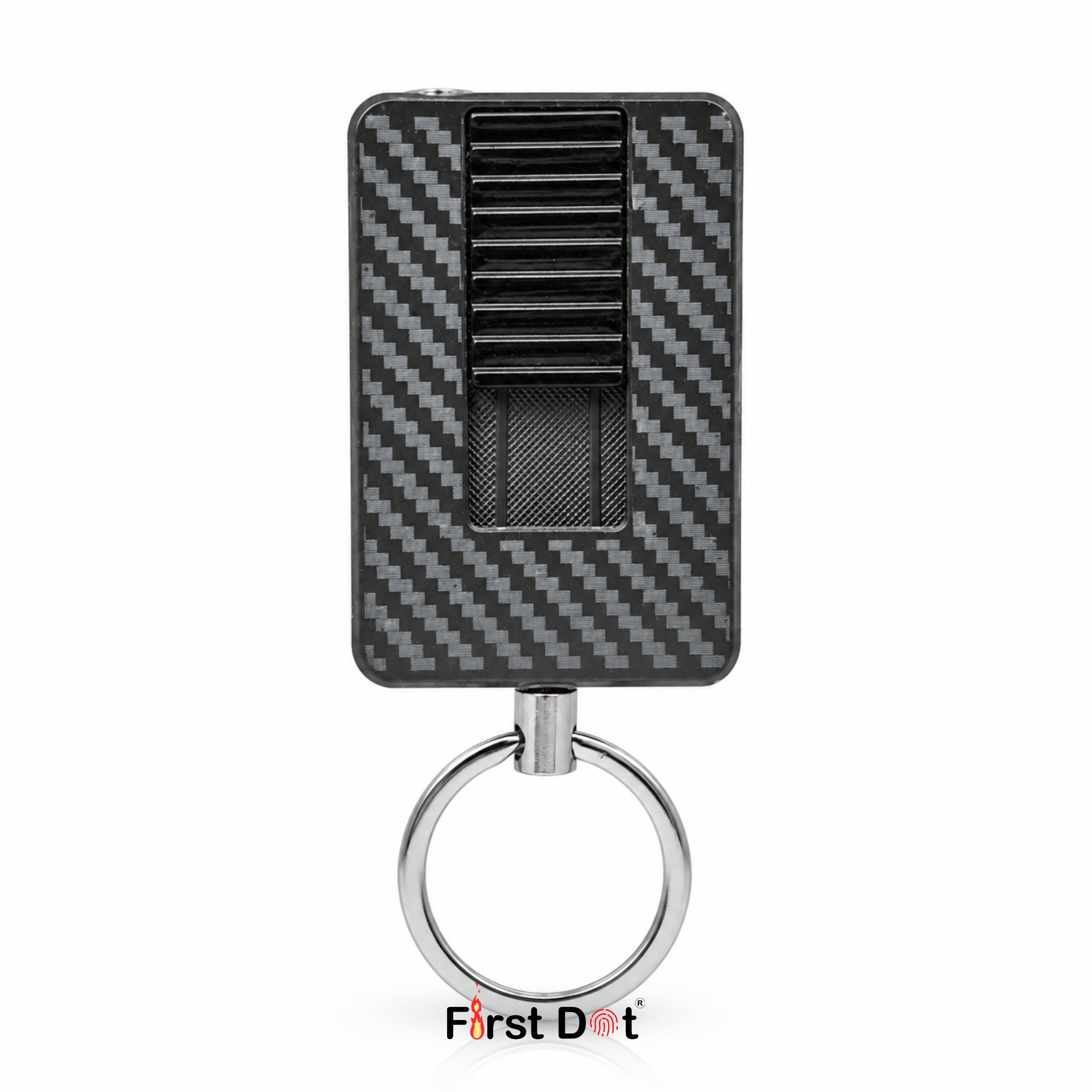 First Dot Carbon Grid Keychain Jet Flame Lighter