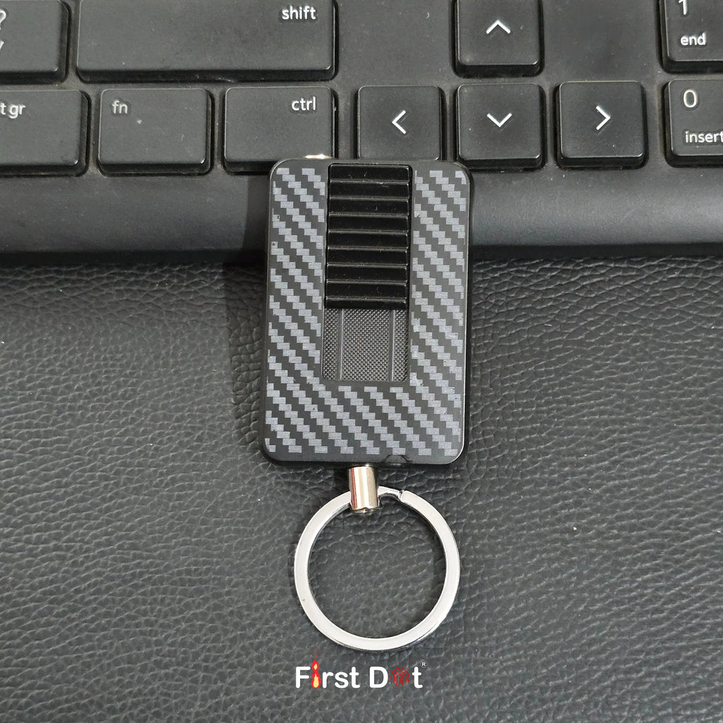 First Dot Carbon Grid Keychain Jet Flame Lighter