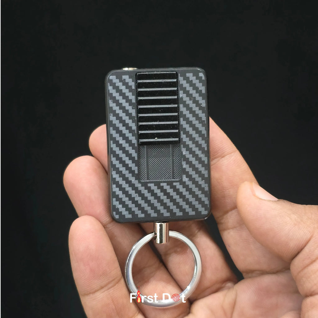 First Dot Carbon Grid Keychain Jet Flame Lighter