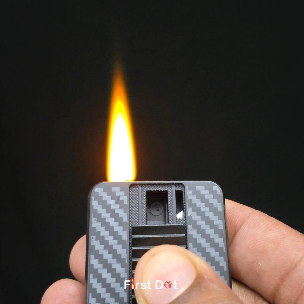 First Dot Carbon Grid Keychain Jet Flame Lighter