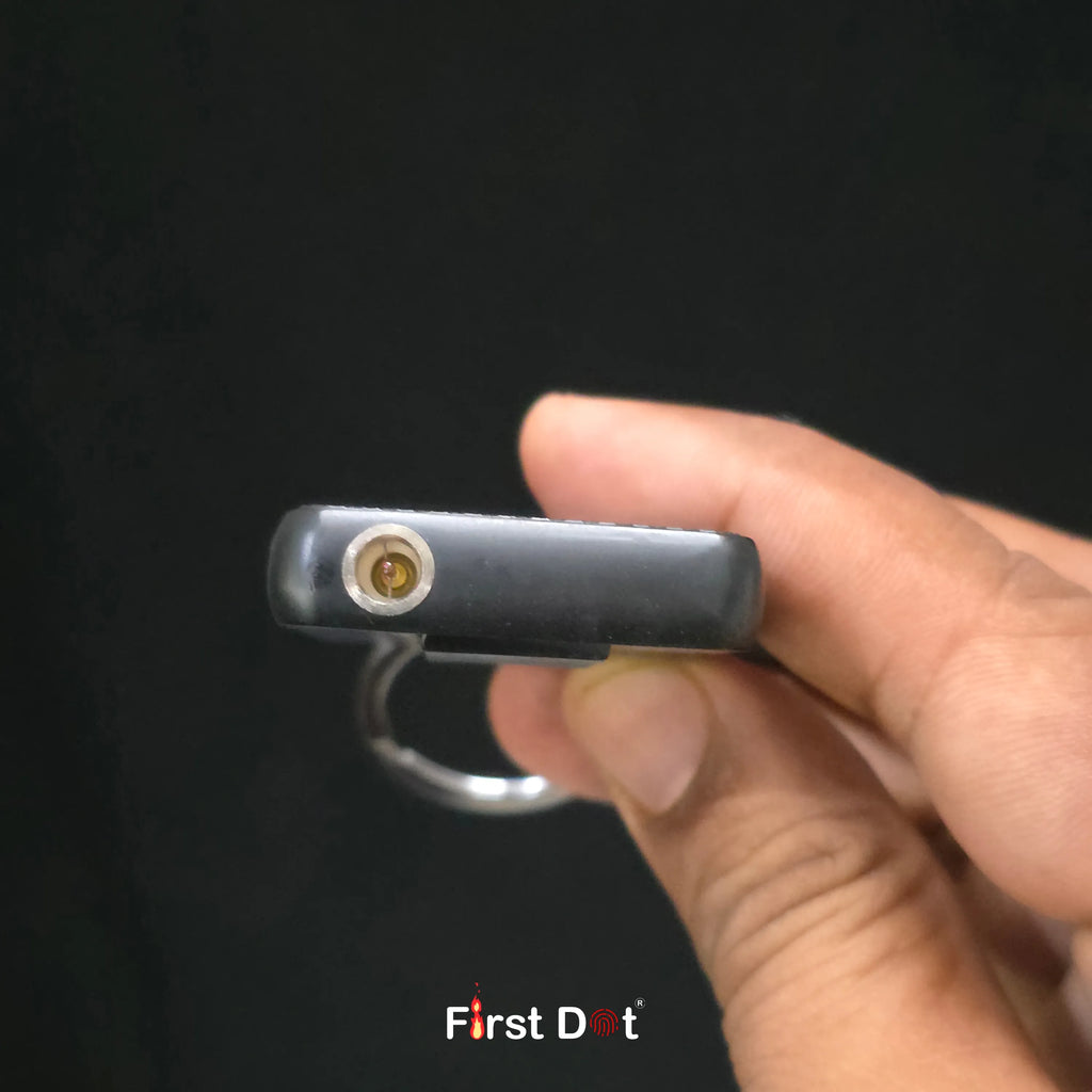First Dot Carbon Grid Keychain Jet Flame Lighter