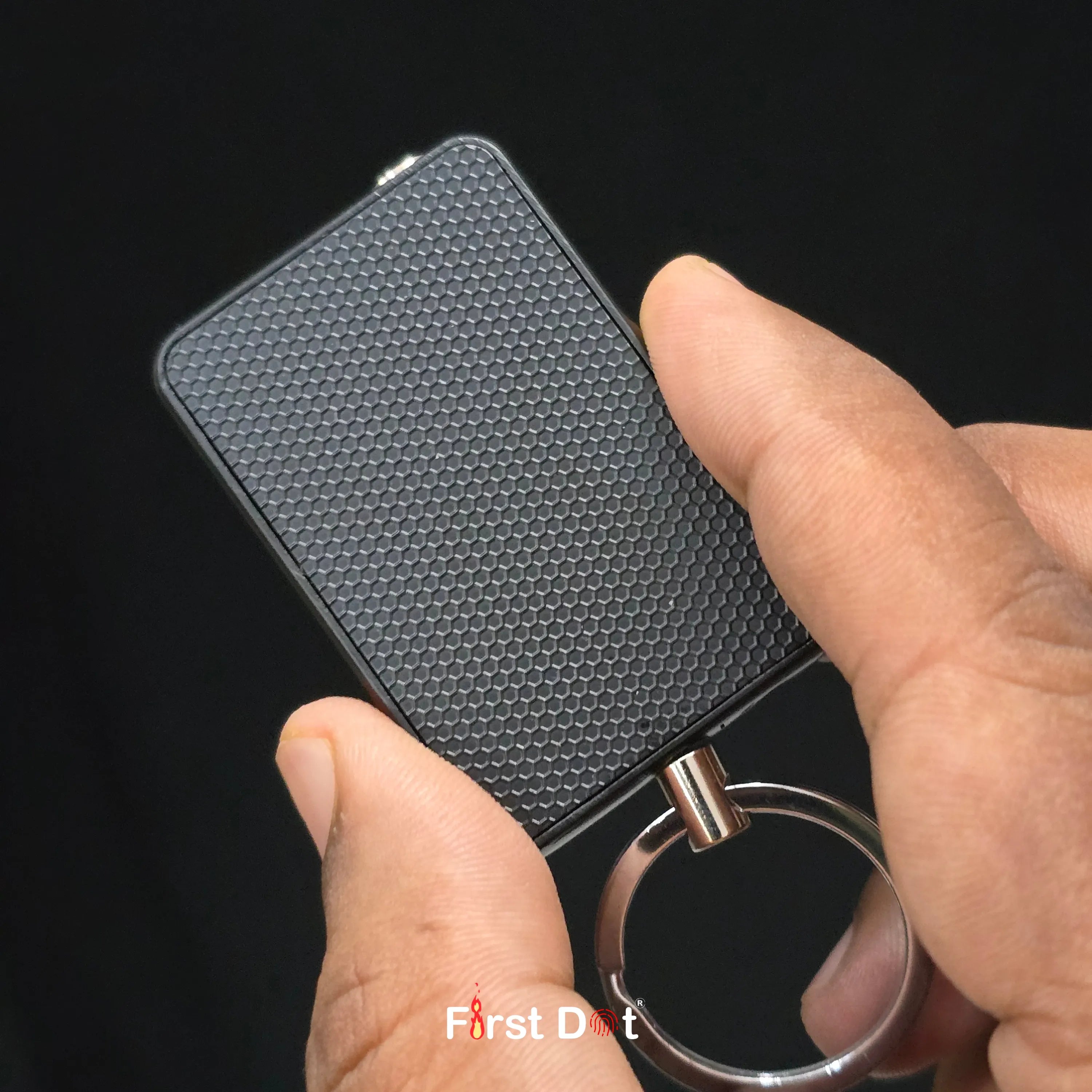 First Dot Carbon Grid Keychain Jet Flame Lighter