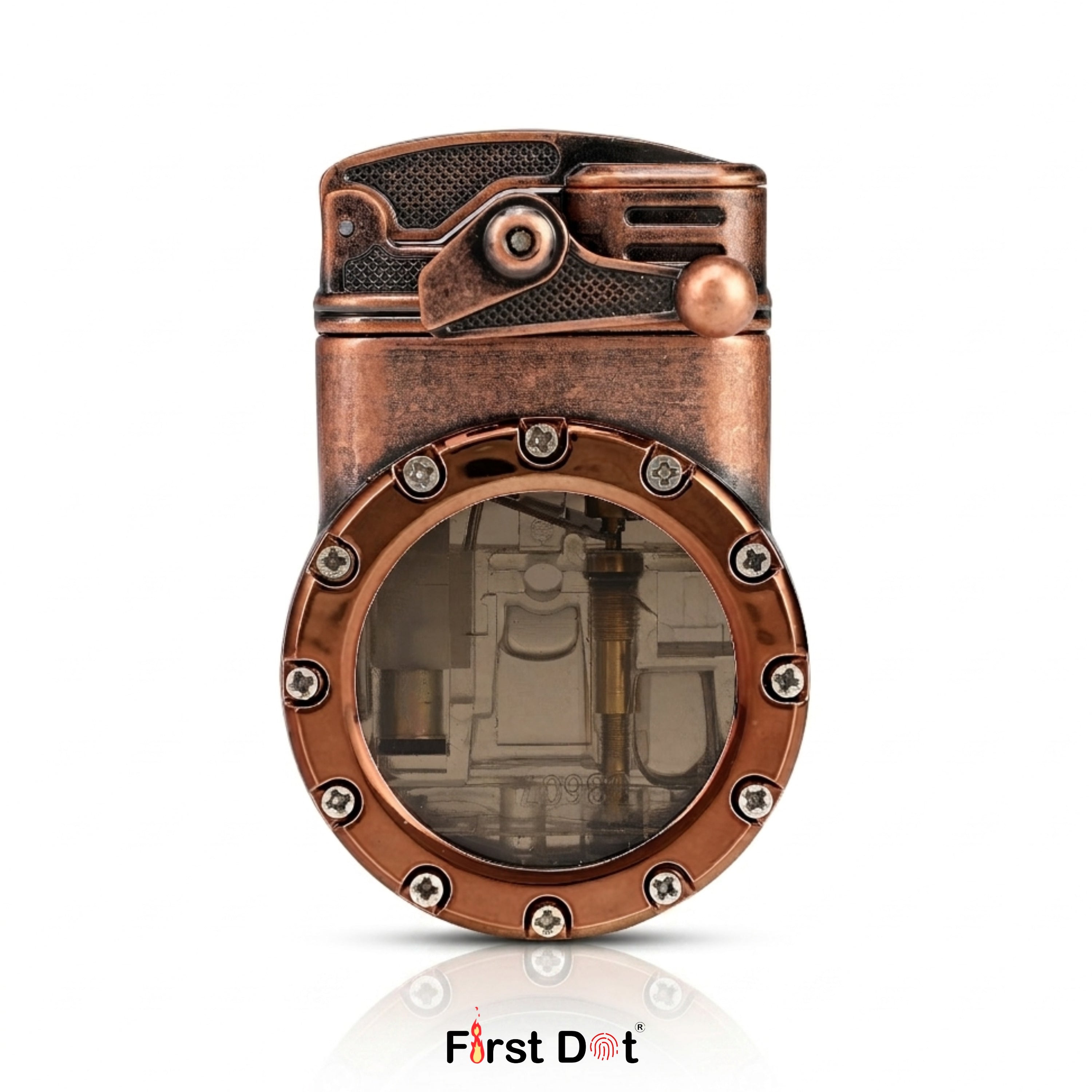 First Dot Chrono-Vault G1 | Dual-Jet Mechanical Gear Lighter