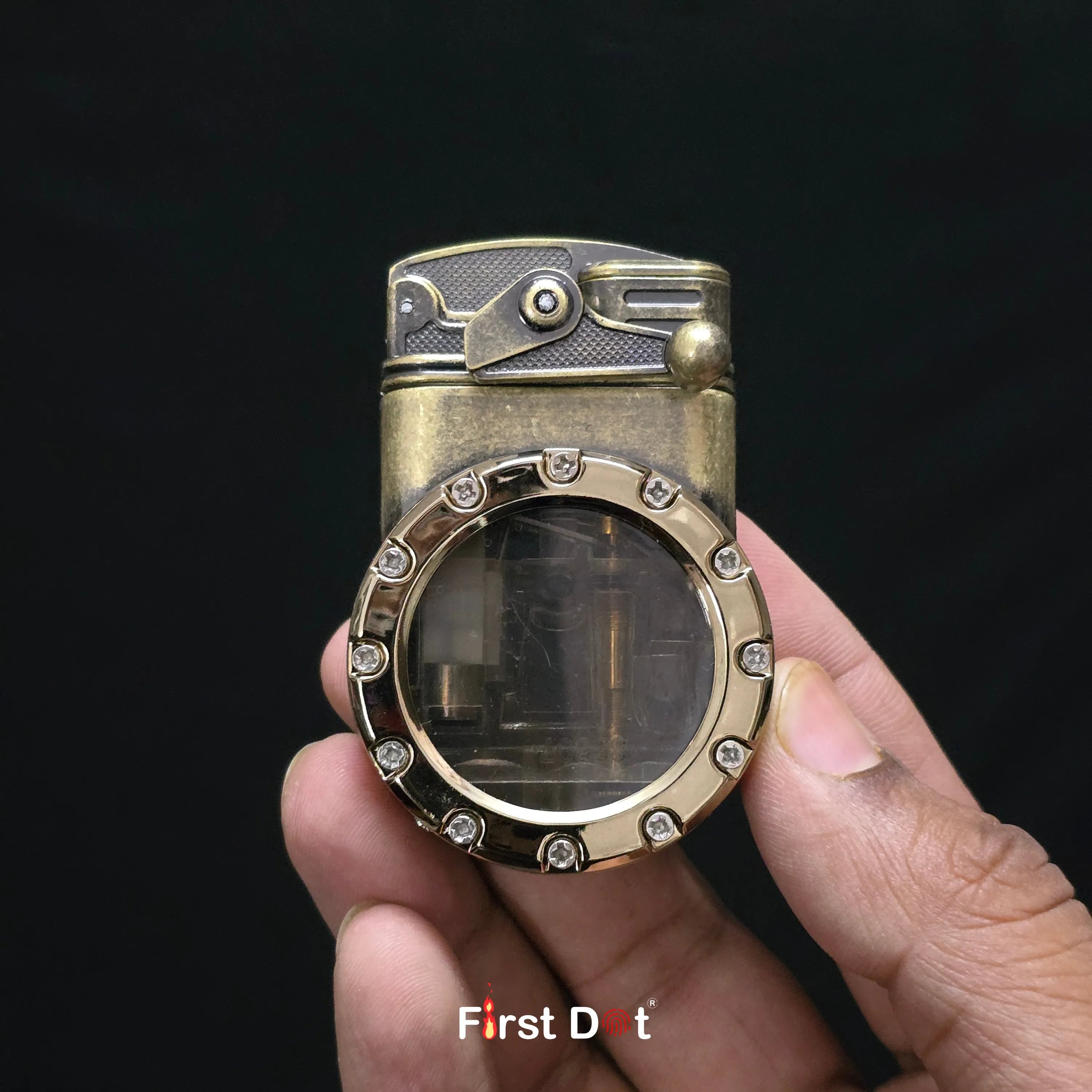 First Dot Chrono-Vault G1 | Dual-Jet Mechanical Gear Lighter