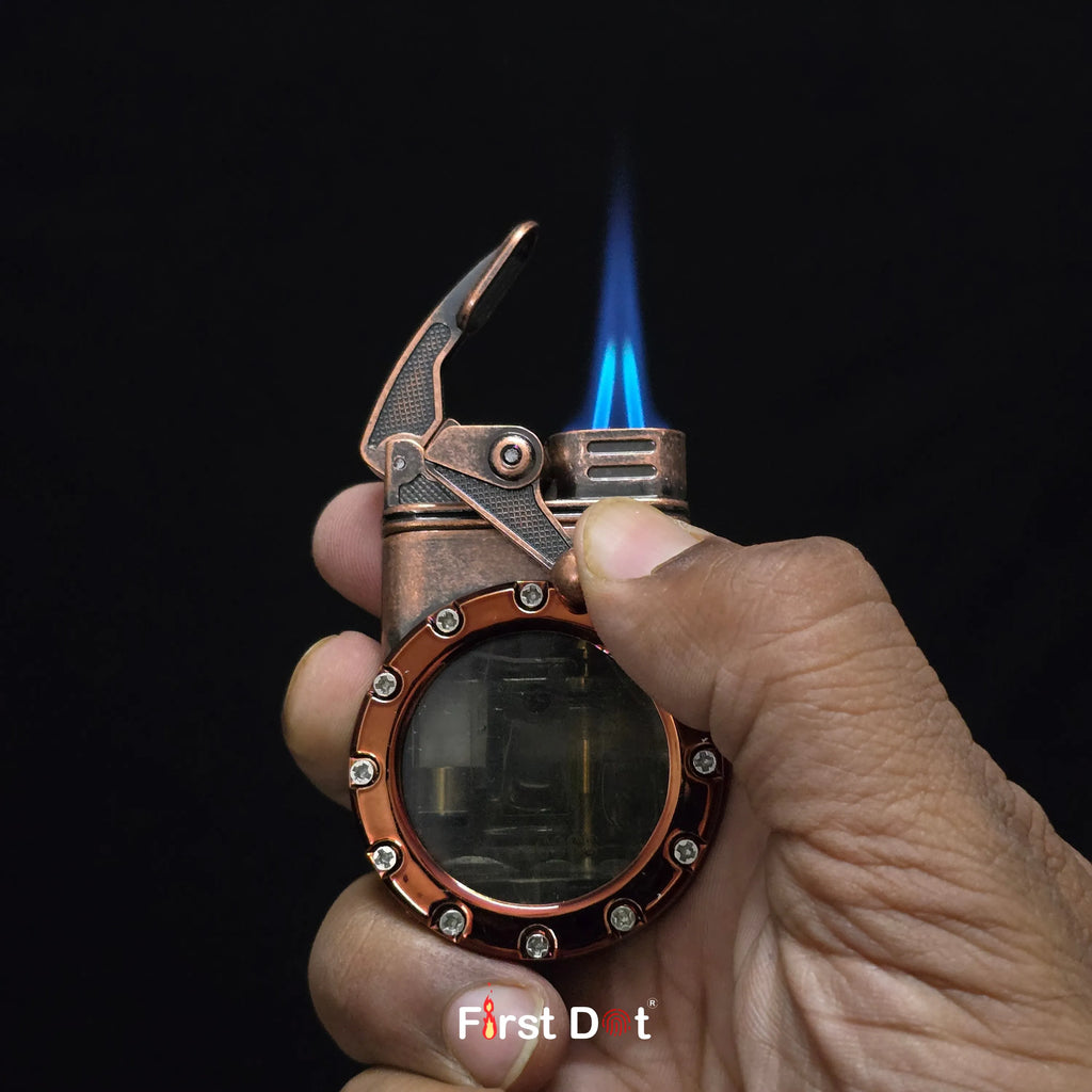 First Dot Chrono-Vault G1 | Dual-Jet Mechanical Gear Lighter