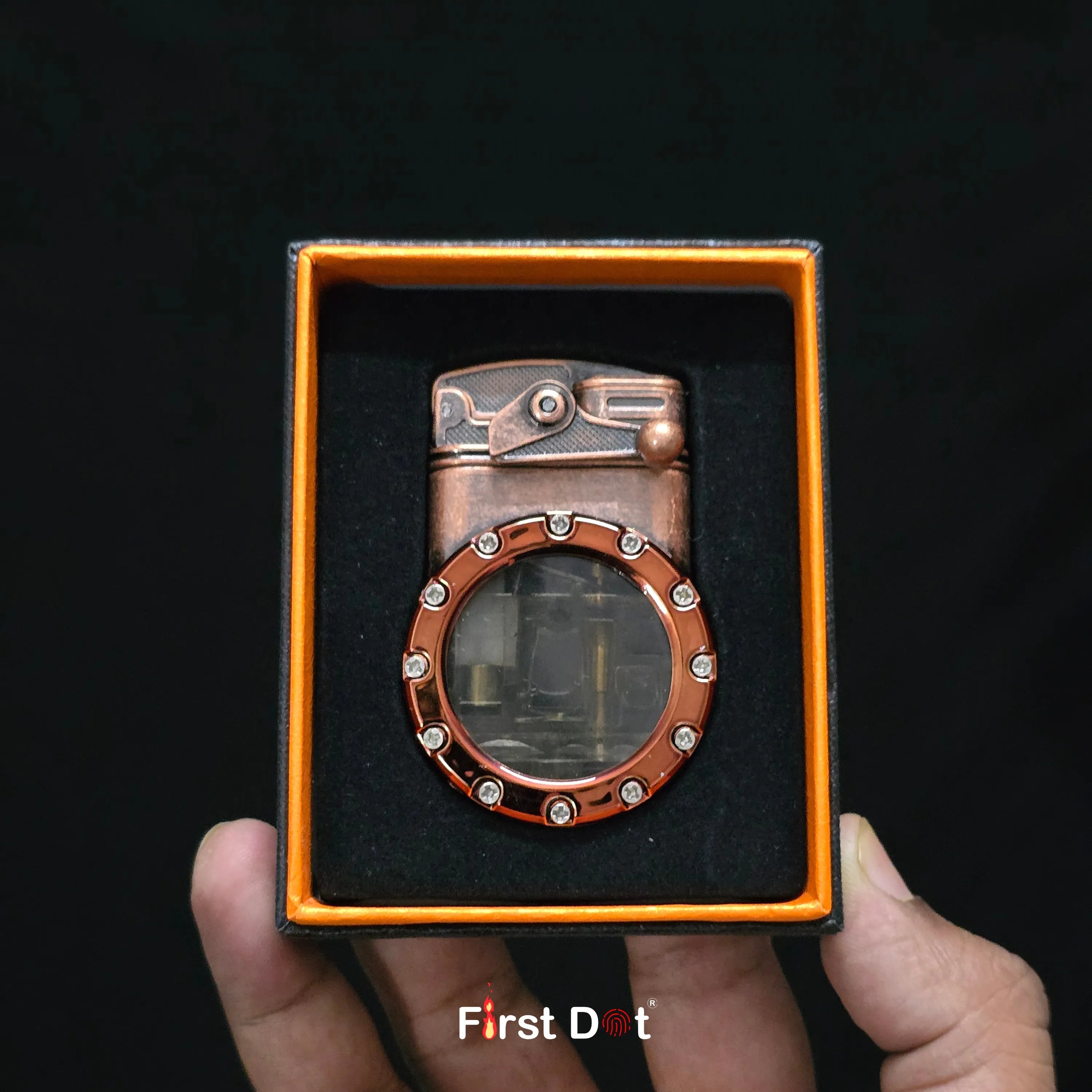First Dot Chrono-Vault G1 | Dual-Jet Mechanical Gear Lighter