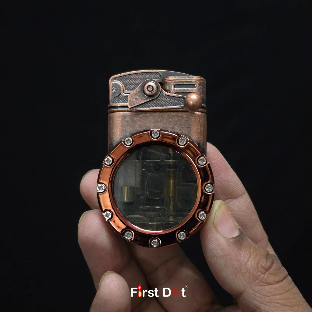 First Dot Chrono-Vault G1 | Dual-Jet Mechanical Gear Lighter
