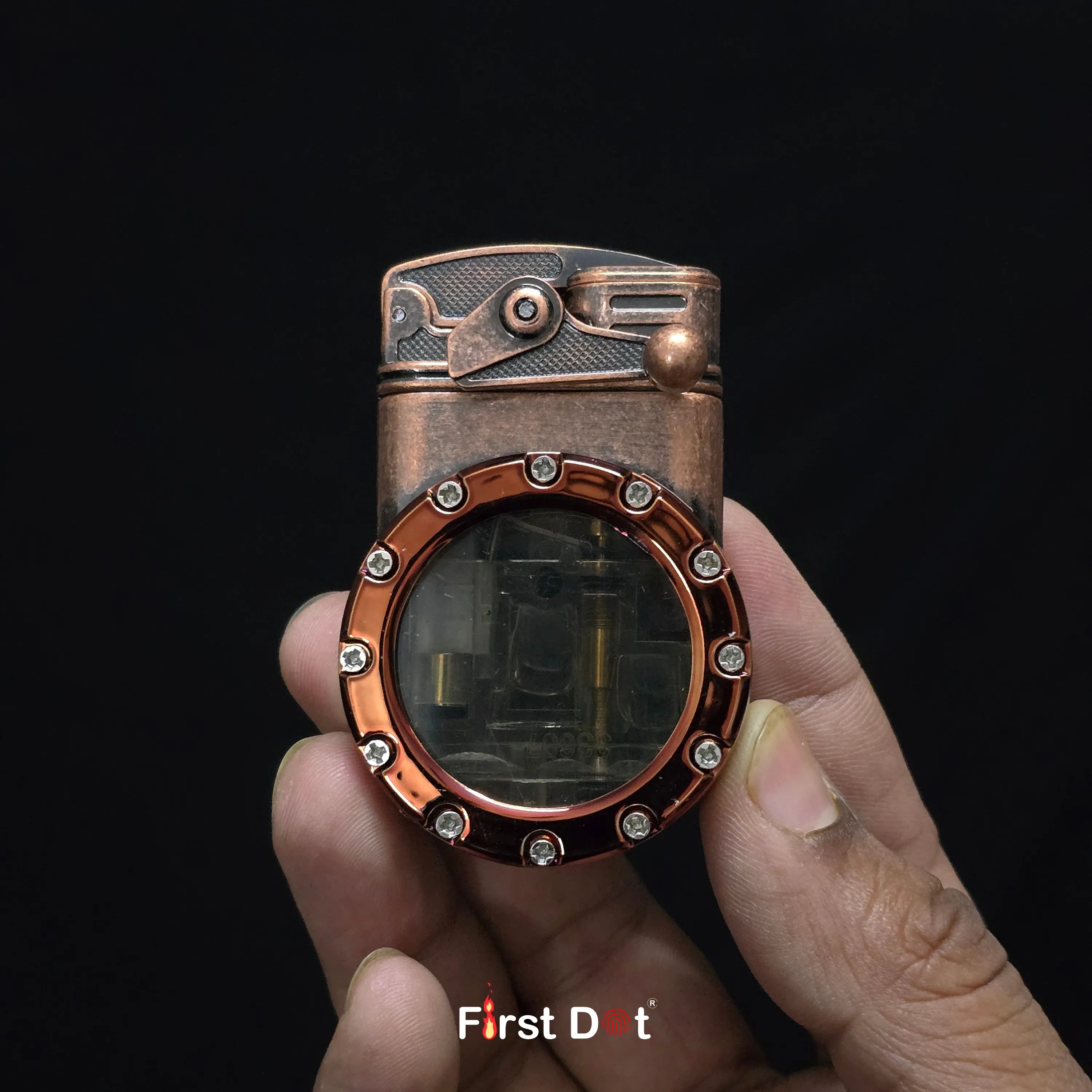 First Dot Chrono-Vault G1 | Dual-Jet Mechanical Gear Lighter
