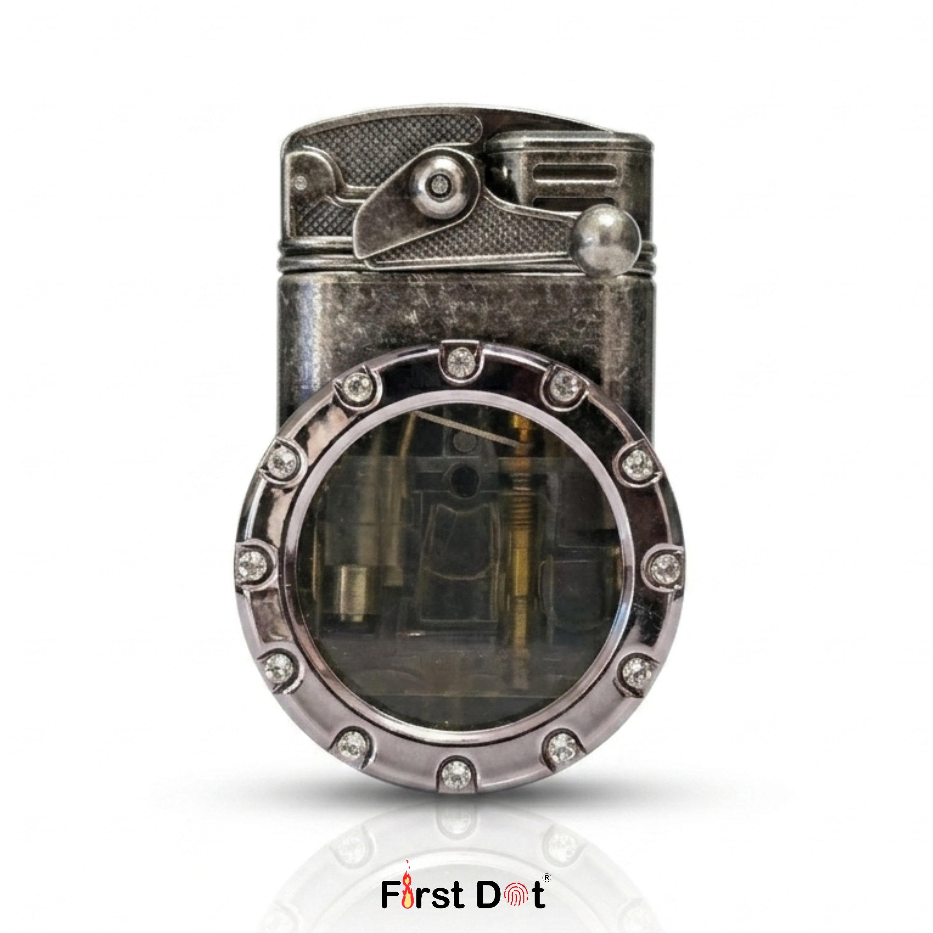 First Dot Chrono-Vault G1 | Dual-Jet Mechanical Gear Lighter