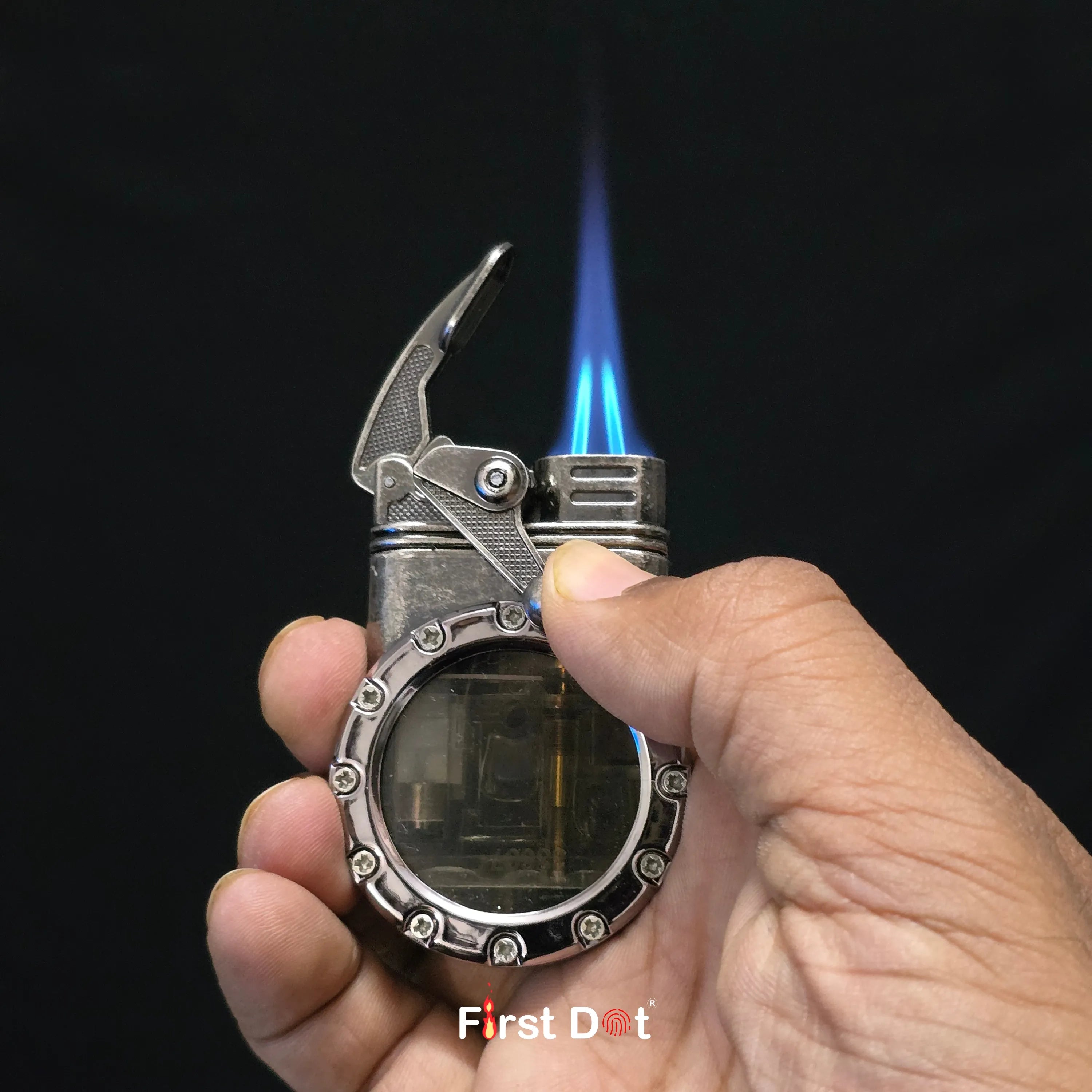 First Dot Chrono-Vault G1 | Dual-Jet Mechanical Gear Lighter