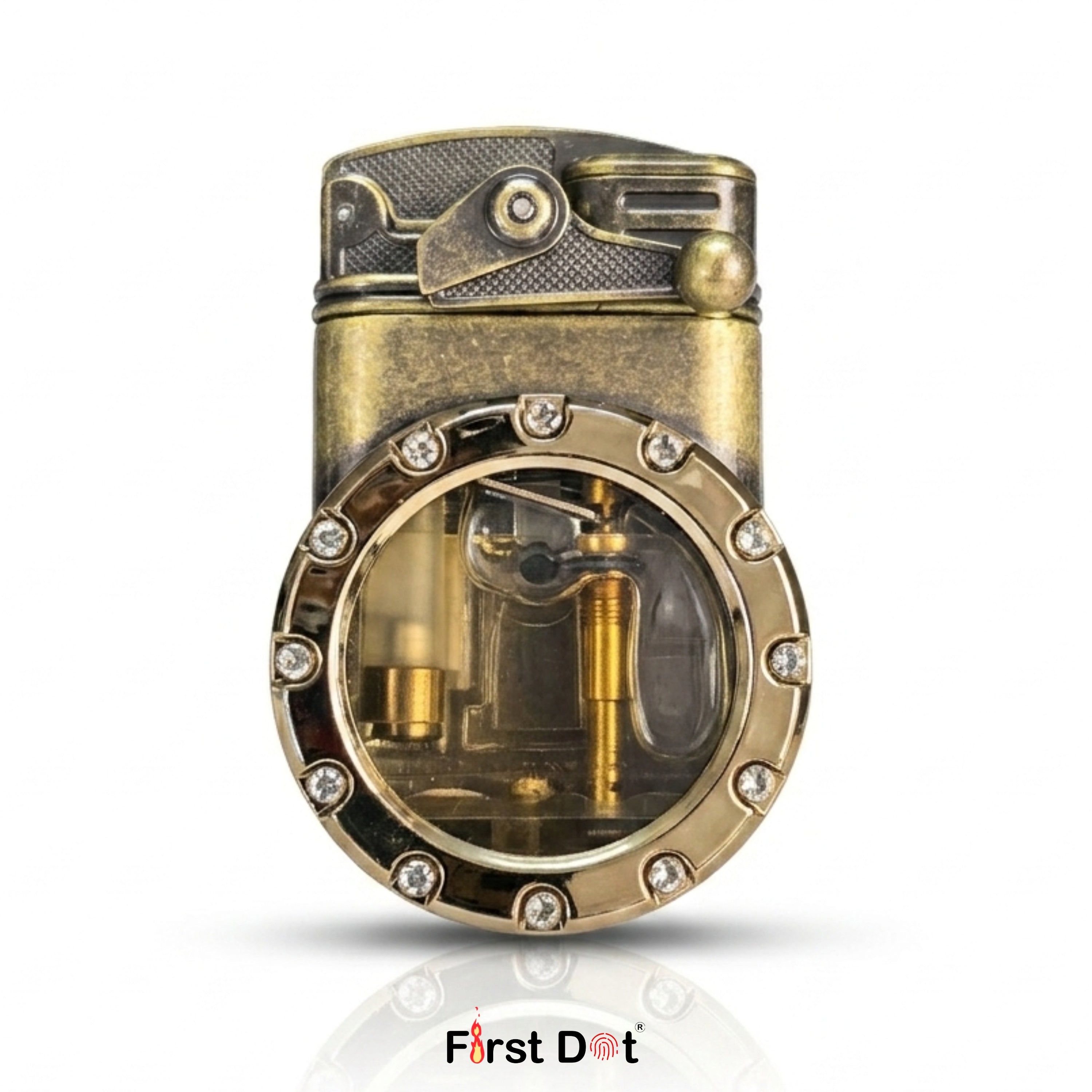 First Dot Chrono-Vault G1 | Dual-Jet Mechanical Gear Lighter