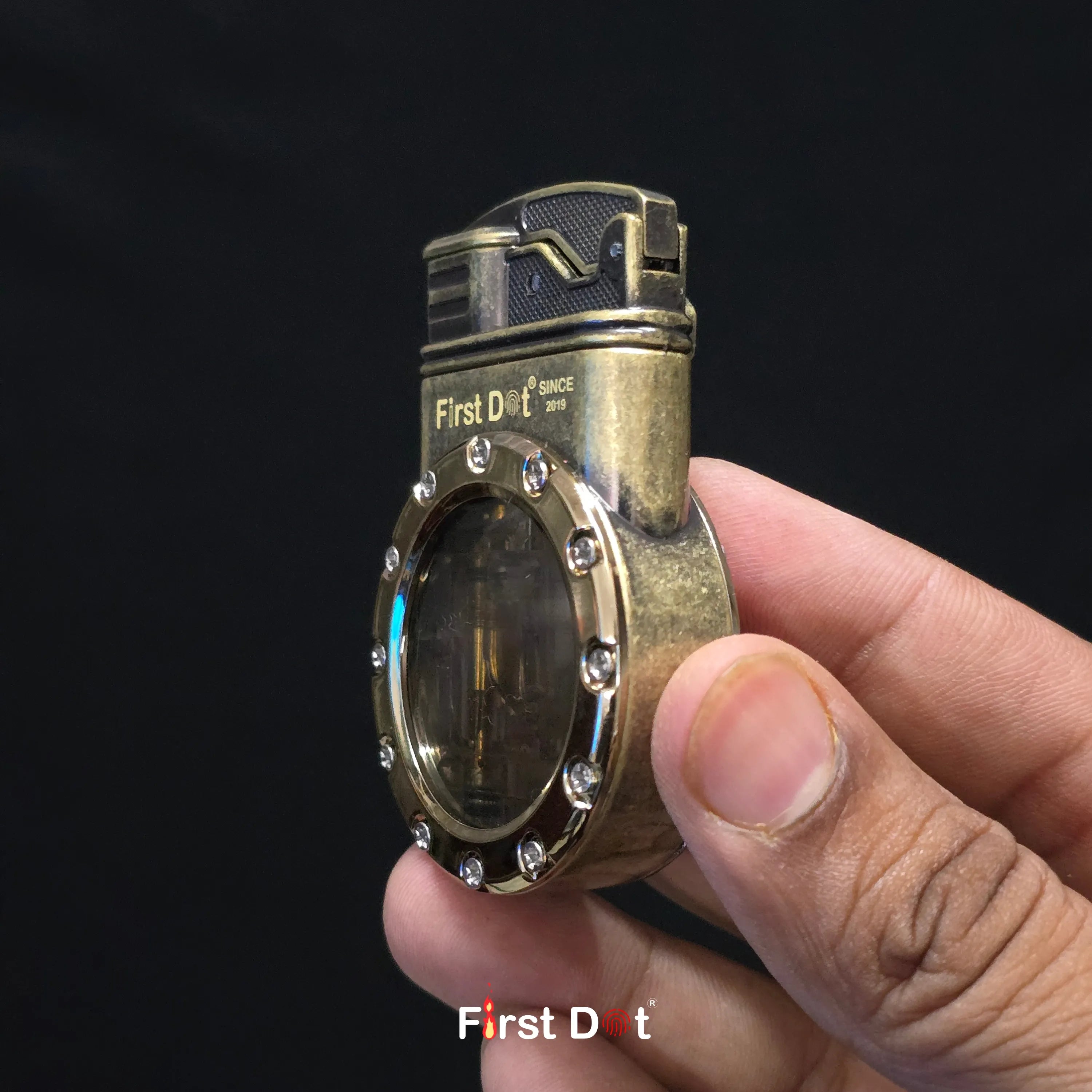First Dot Chrono-Vault G1 | Dual-Jet Mechanical Gear Lighter