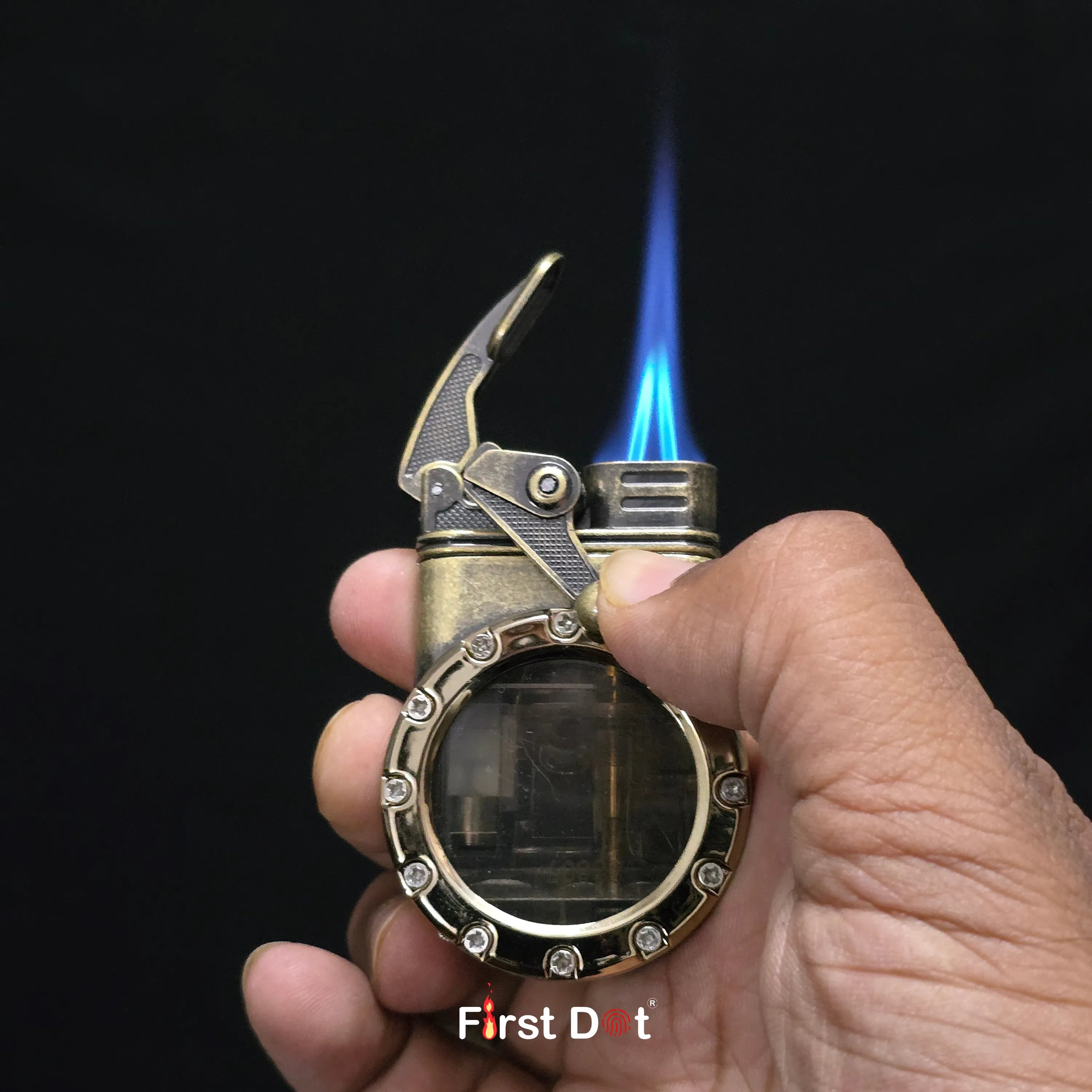 First Dot Chrono-Vault G1 | Dual-Jet Mechanical Gear Lighter