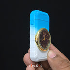 First Dot ChronoFlame Dual Flame Butane Lighter with Analog Watch
