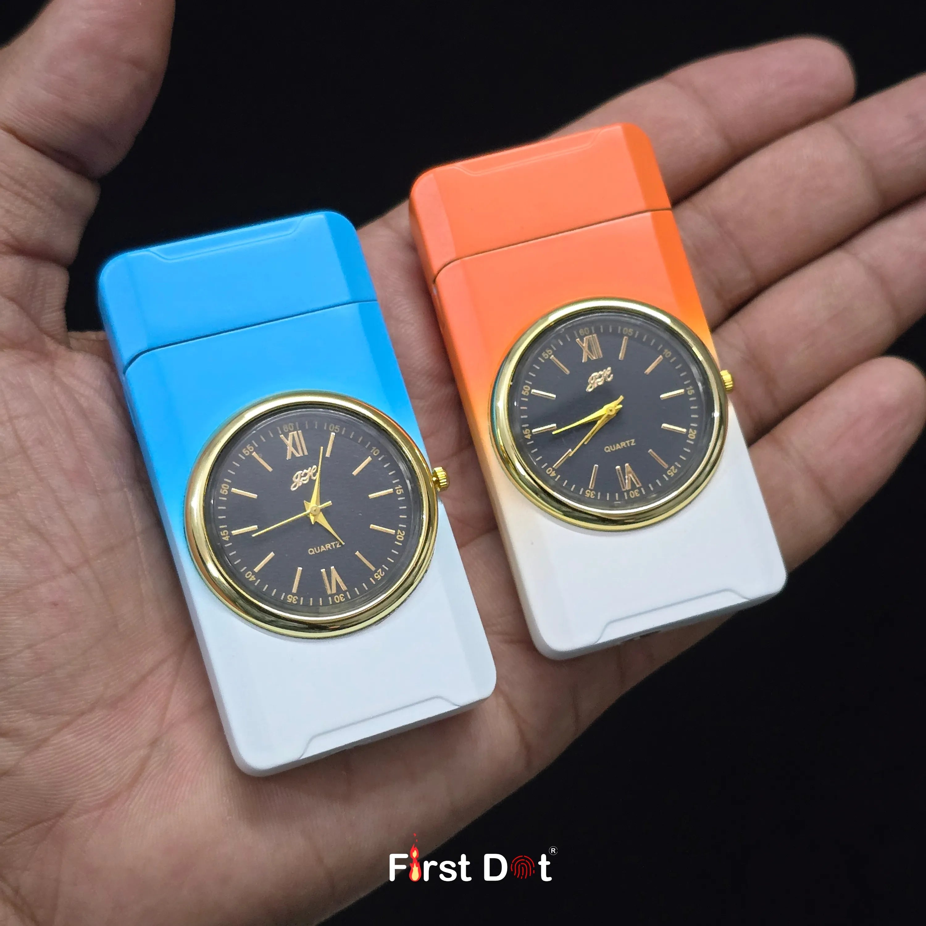 First Dot ChronoFlame Duo Flame Lighter with Inbuilt Analog Watch