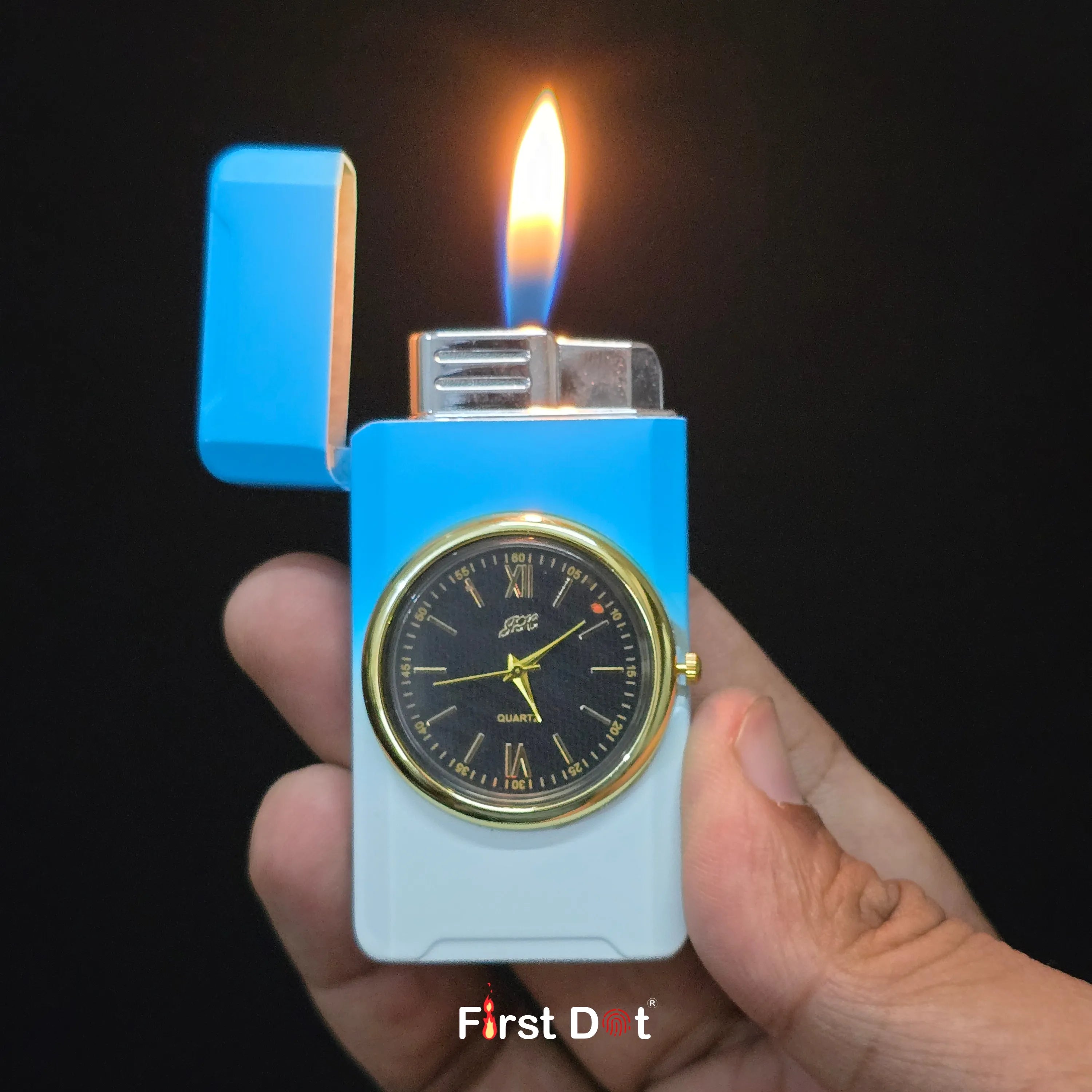 First Dot ChronoFlame Duo Flame Lighter with Inbuilt Analog Watch