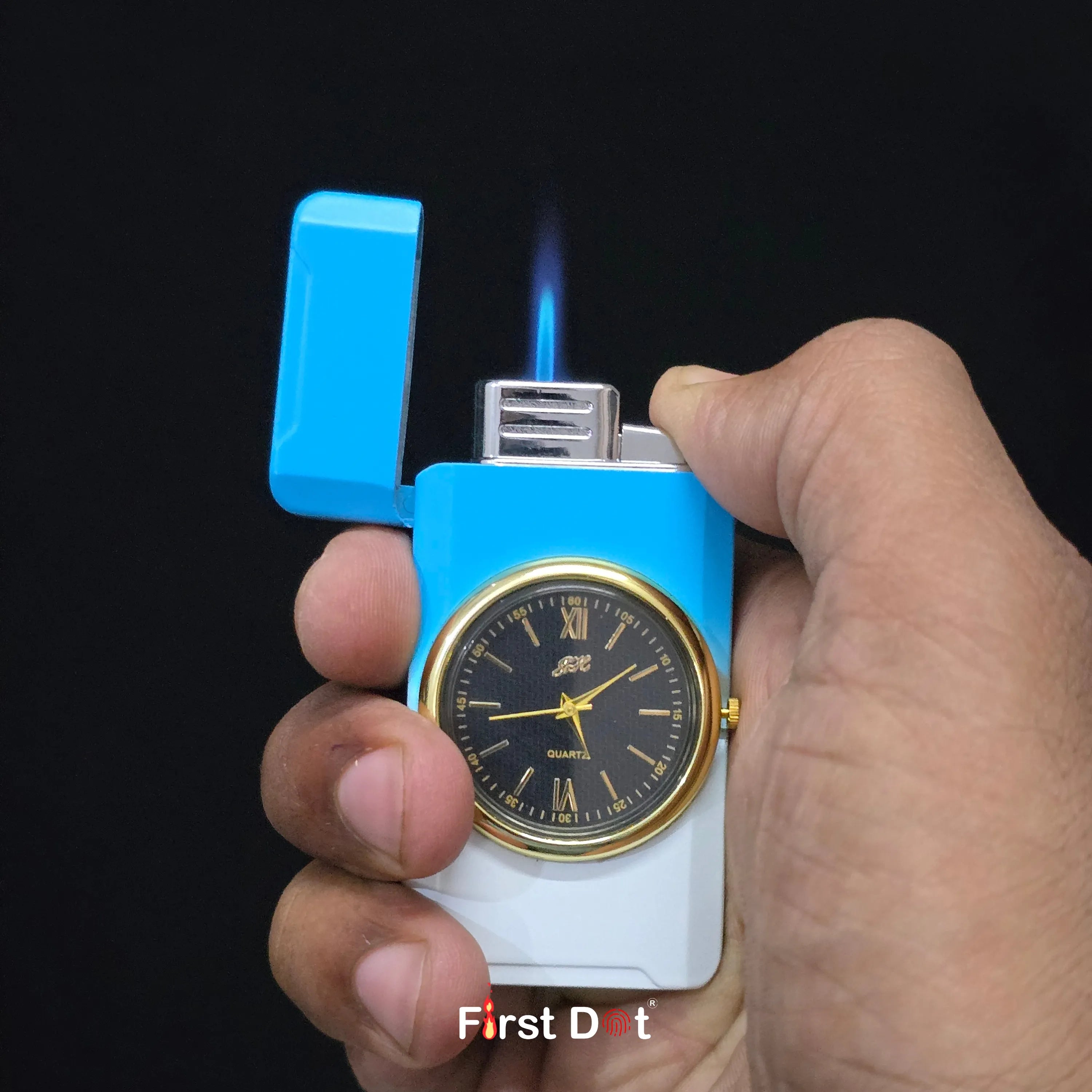 First Dot ChronoFlame Duo Flame Lighter with Inbuilt Analog Watch