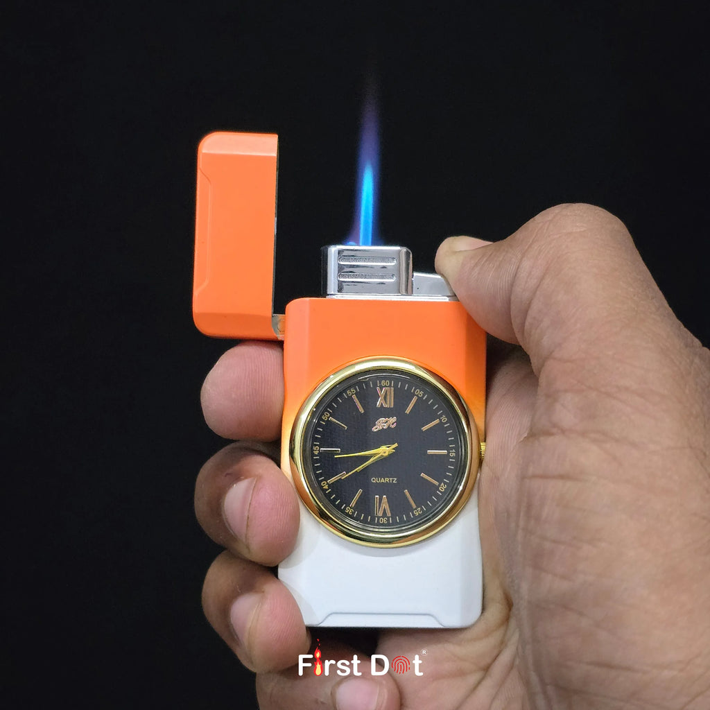 First Dot ChronoFlame Duo Flame Lighter with Inbuilt Analog Watch