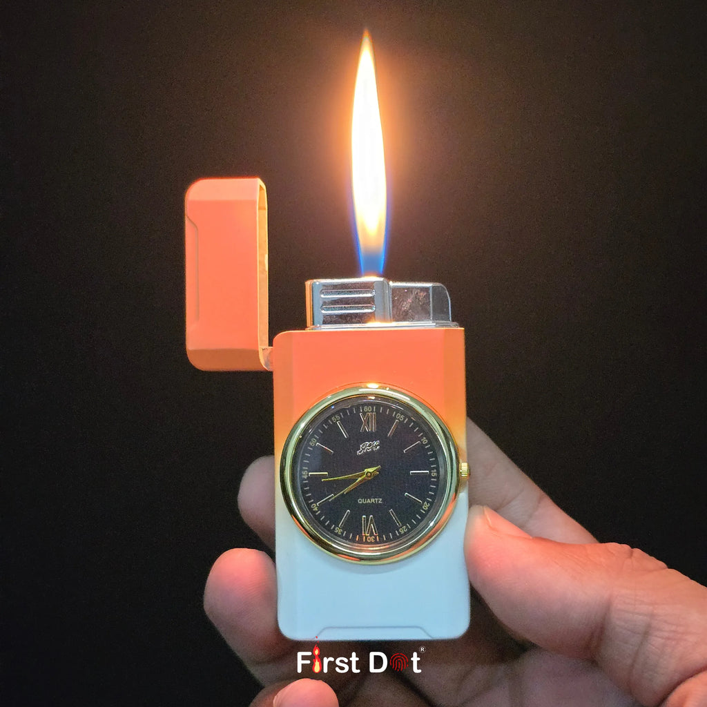 First Dot ChronoFlame Duo Flame Lighter with Inbuilt Analog Watch