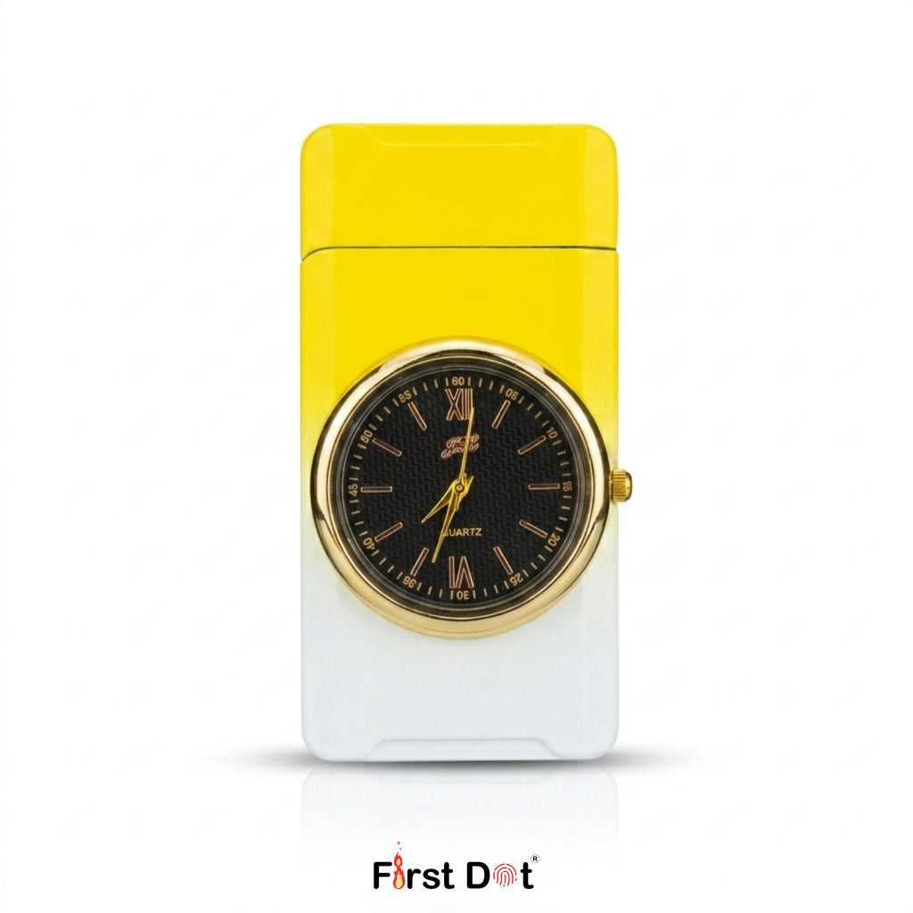 First Dot ChronoFlame Dual Flame Lighter with Inbuilt Analog Watch
