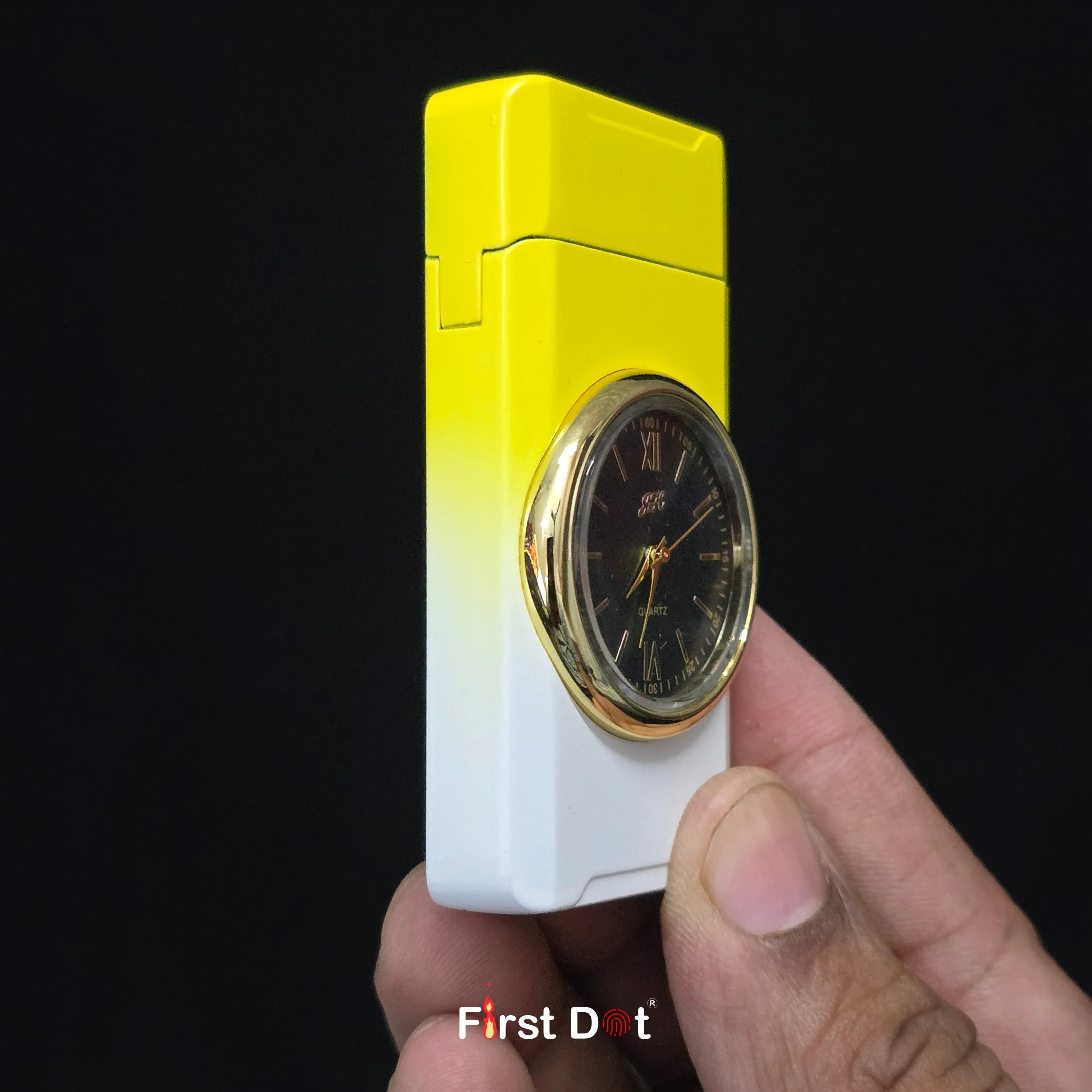 First Dot ChronoFlame Dual Flame Lighter with Inbuilt Analog Watch