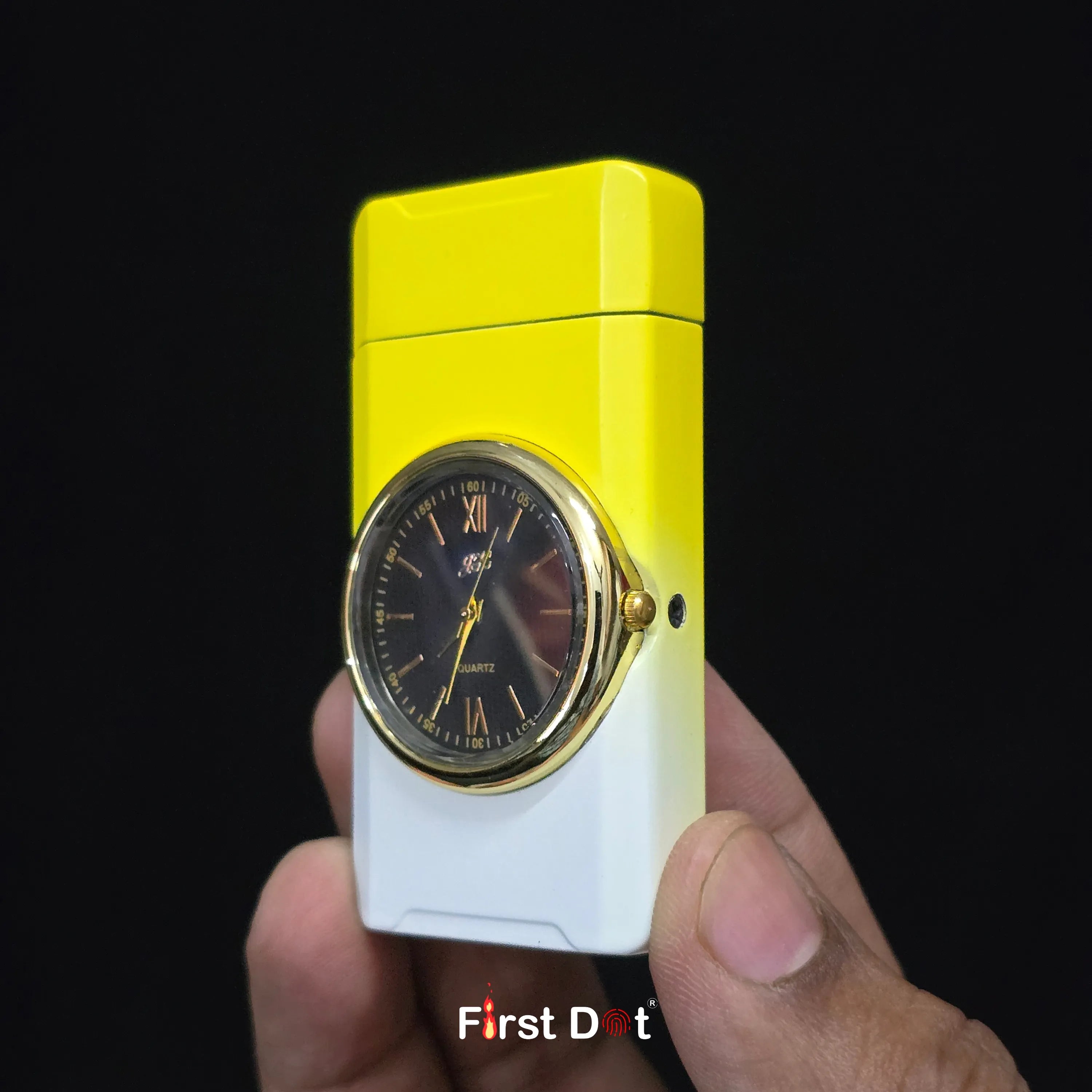 First Dot ChronoFlame Dual Flame Lighter with Inbuilt Analog Watch