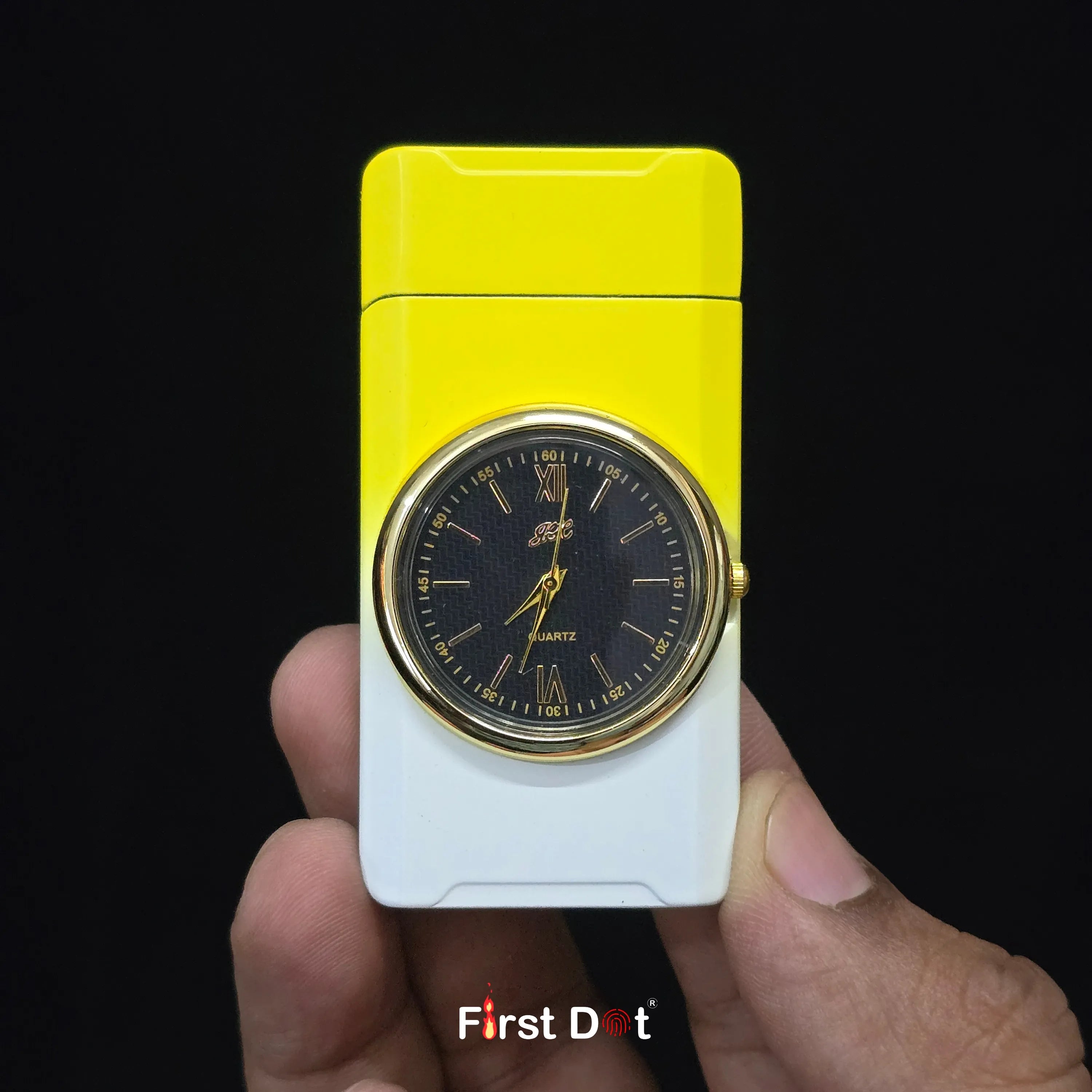 First Dot ChronoFlame Dual Flame Lighter with Inbuilt Analog Watch