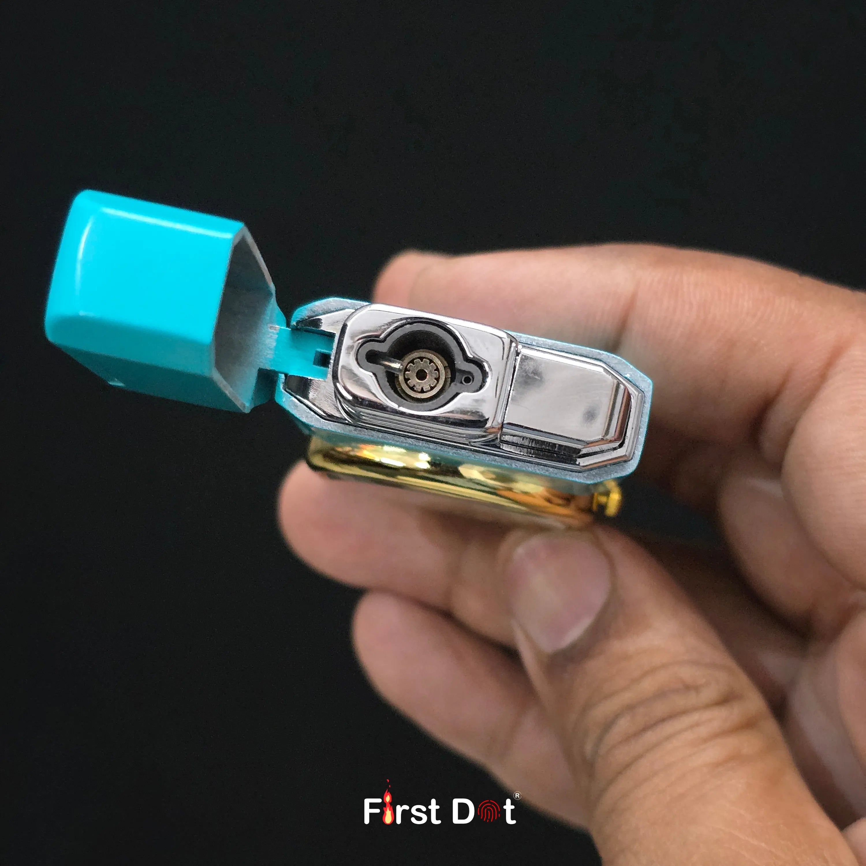First Dot ChronoFlame Dual Flame Lighter with Inbuilt Analog Watch