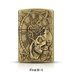 First Dot Chronos Mechanical Skull Classic Lighter | Flip-Top Lighter