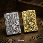 First Dot Chronos Mechanical Skull Classic Lighter | Flip-Top Lighter