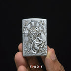 First Dot Chronos Mechanical Skull Classic Lighter | Flip-Top Lighter