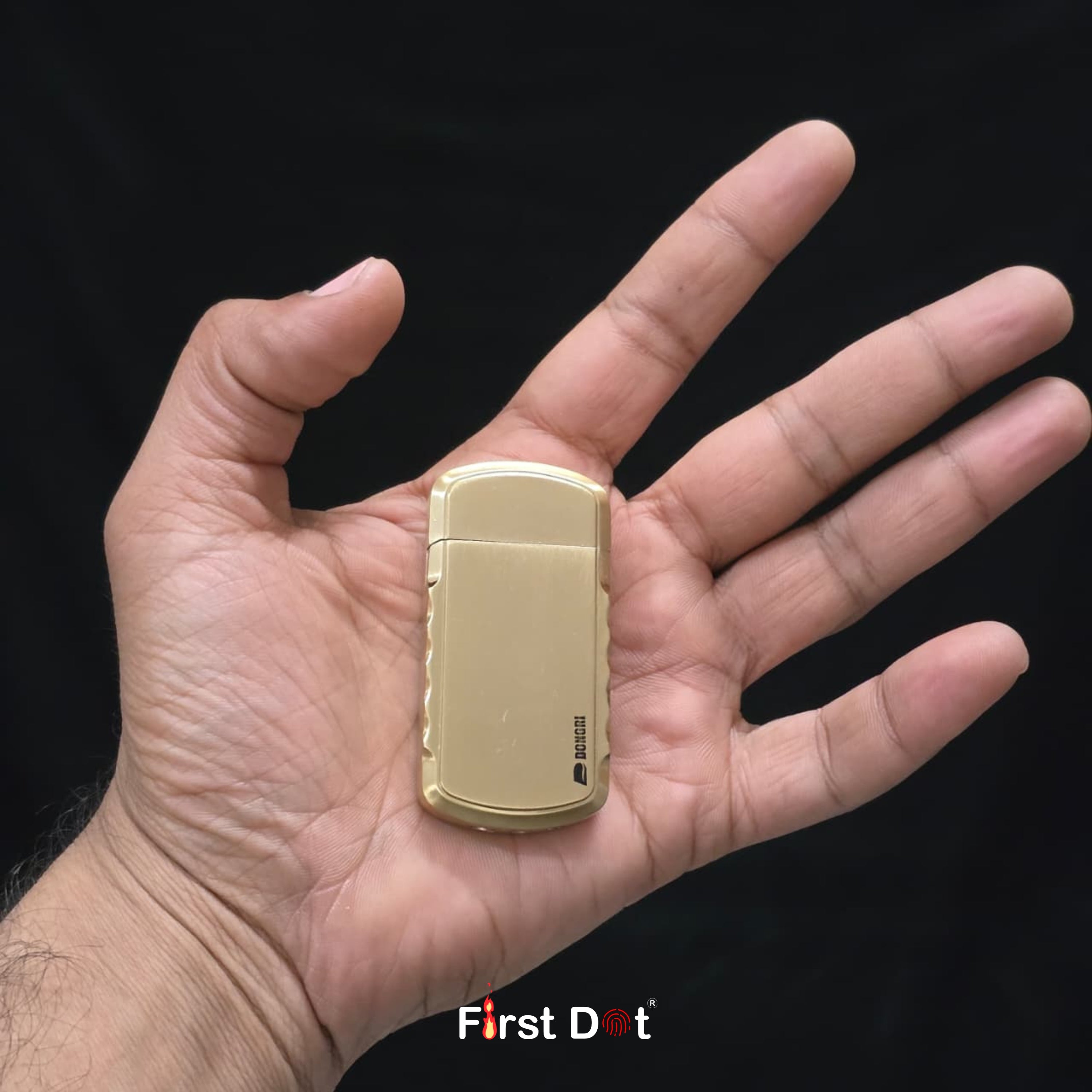 Vintage-Style Jet Flame Lighter - Gold Metal Body