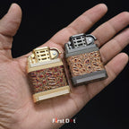 First Dot Classic Leather Wrap Metal Lighter