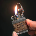 First Dot Classic Leather Wrap Metal Lighter