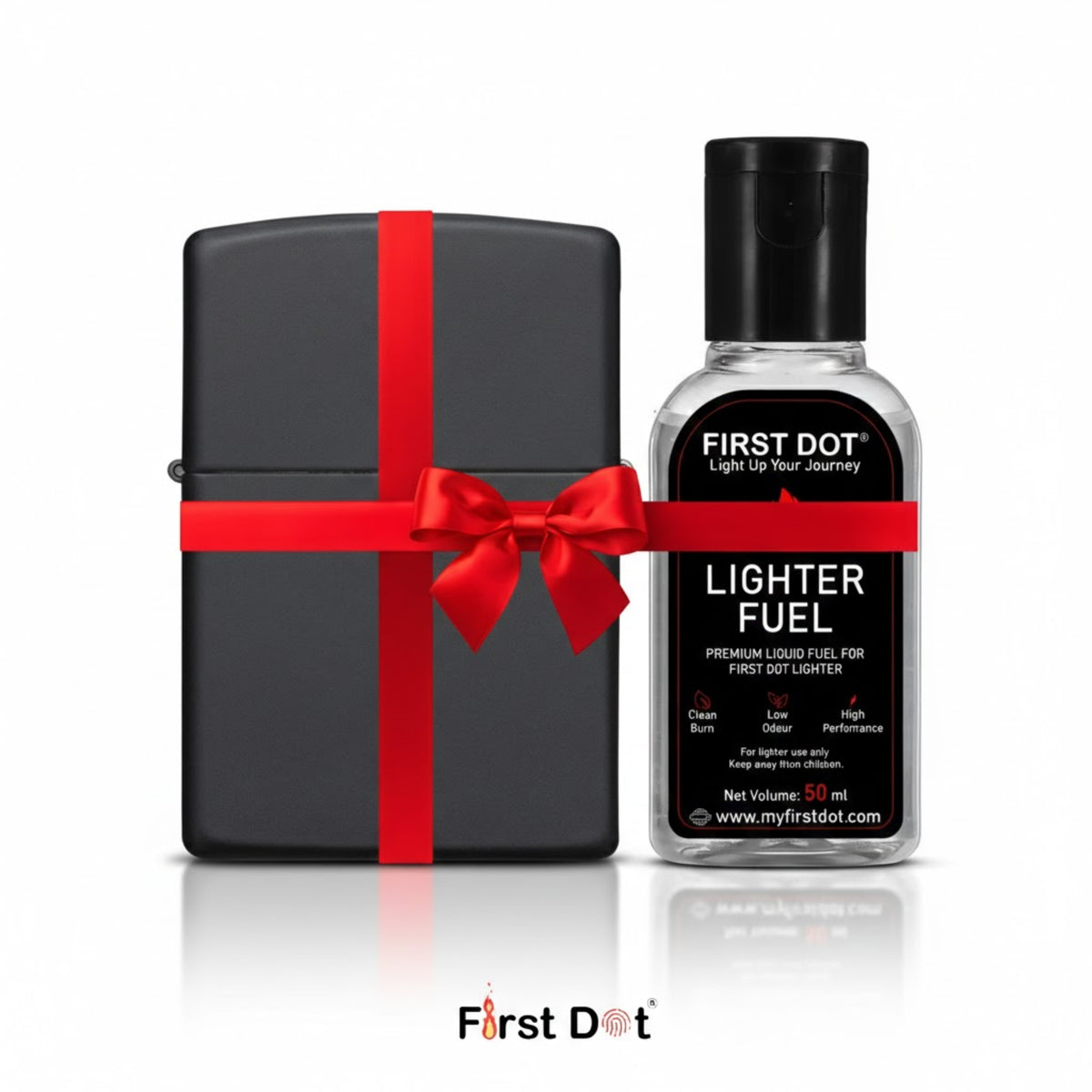 First Dot Classic Cigarette Lighter Gift Set with Fuel