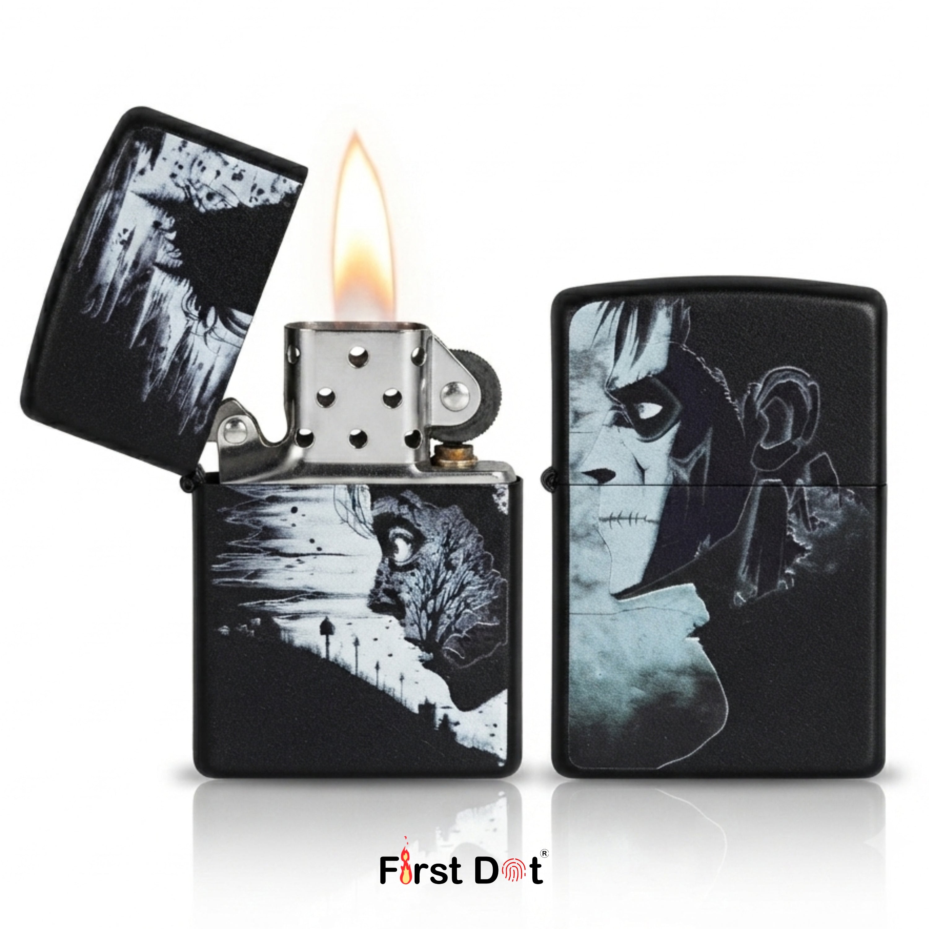 First Dot Dark Artistic Illustration Lighters Pack of 2
