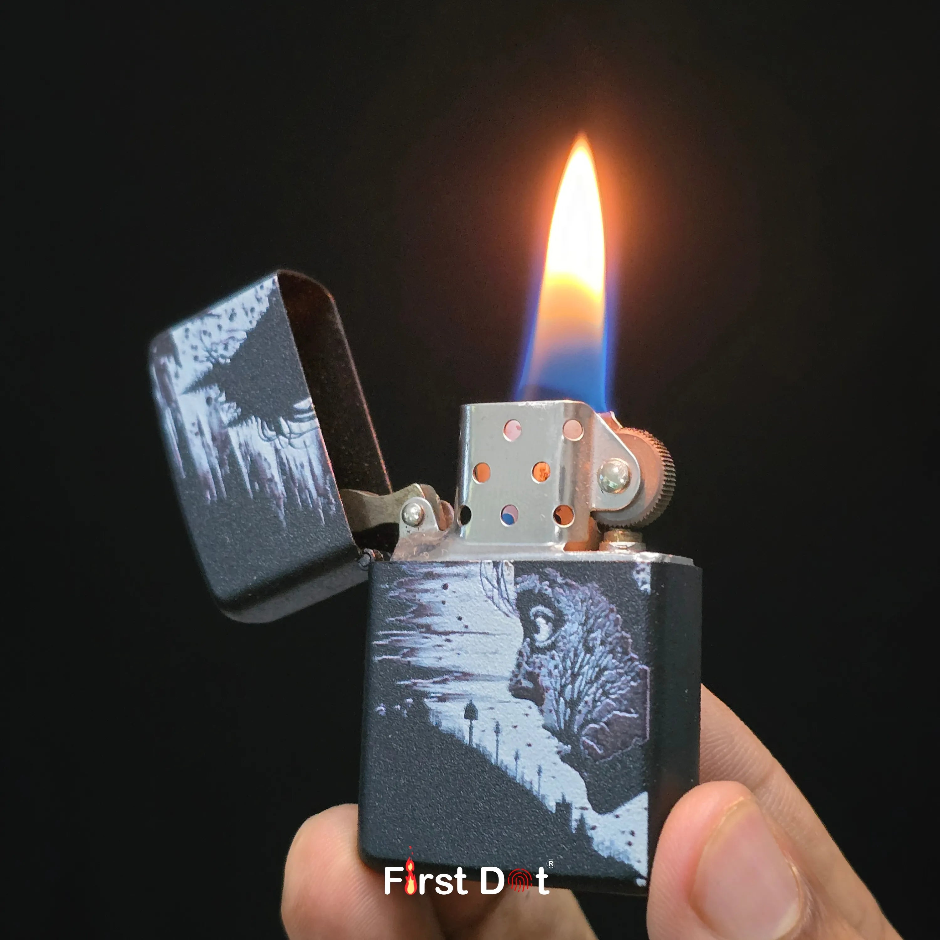 First Dot Dark Artistic Illustration Lighters Pack of 2
