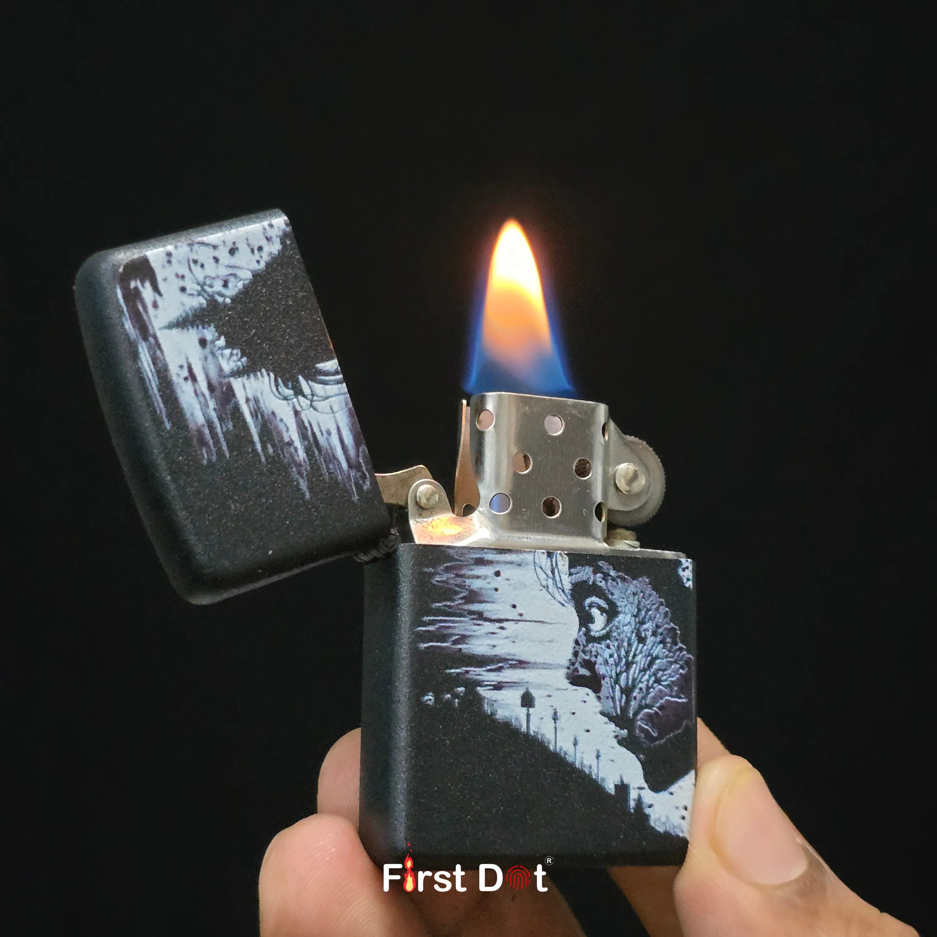 First Dot Dark Artistic Illustration Lighters Pack of 2