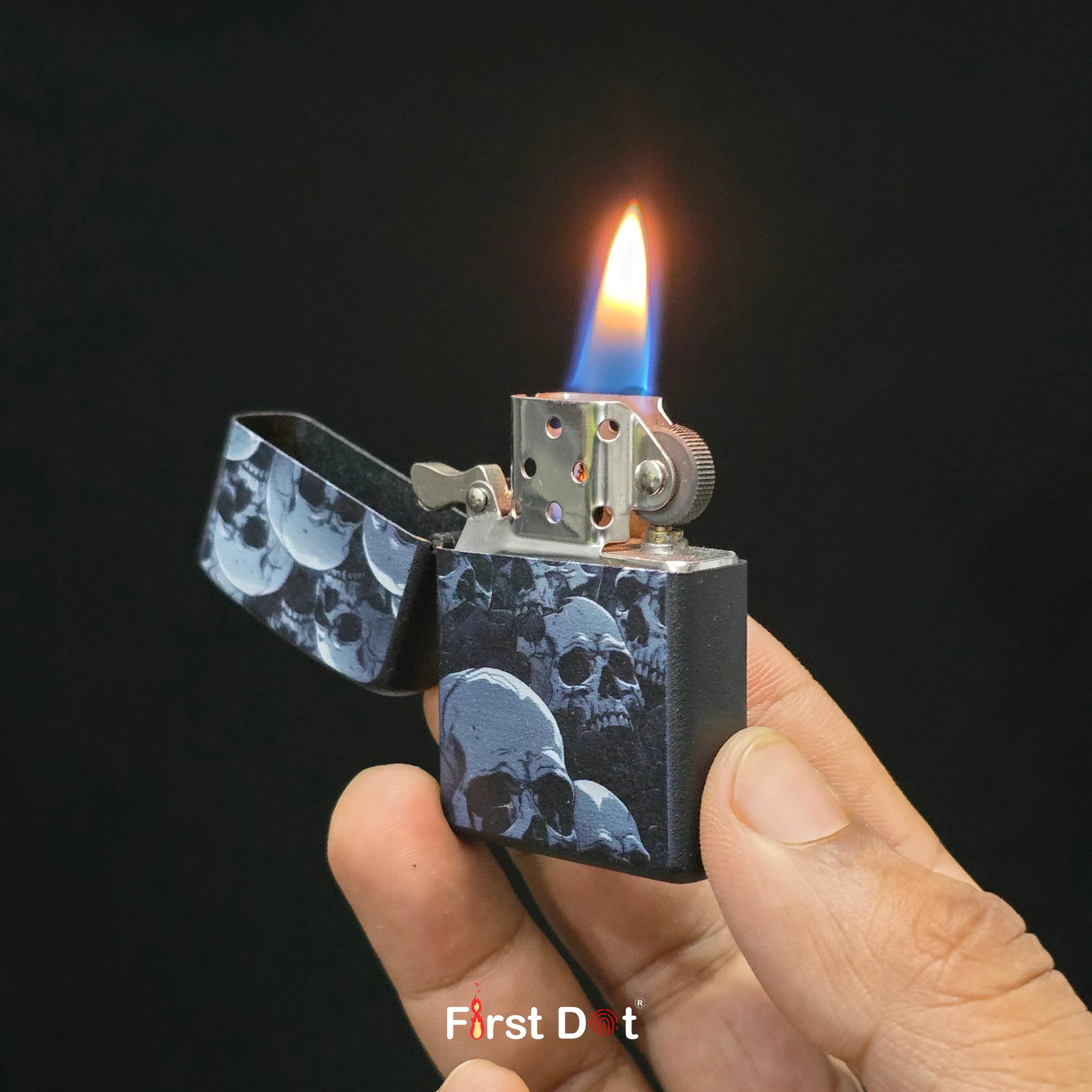 First Dot Dark Gothic Skull Art Lighters Pack of 2