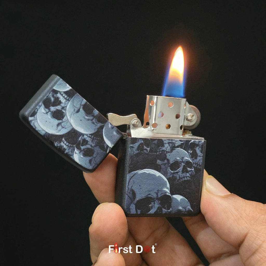 First Dot Dark Gothic Skull Art Lighters Pack of 2