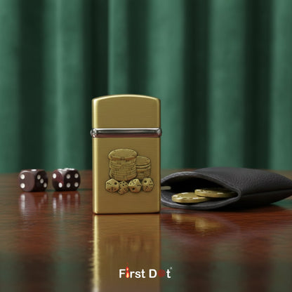 Dice Stack Cigarette Lighter – Windproof Green Jet Flame Gas Lighter