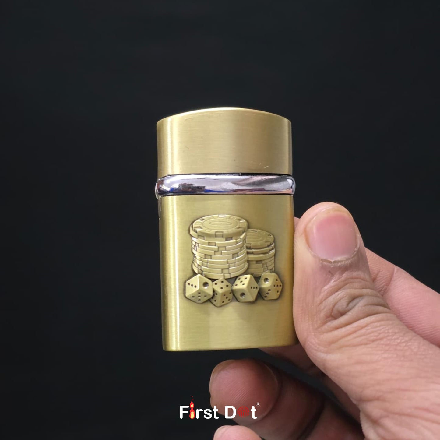 Dice Stack Cigarette Lighter – Windproof Green Jet Flame Gas Lighter