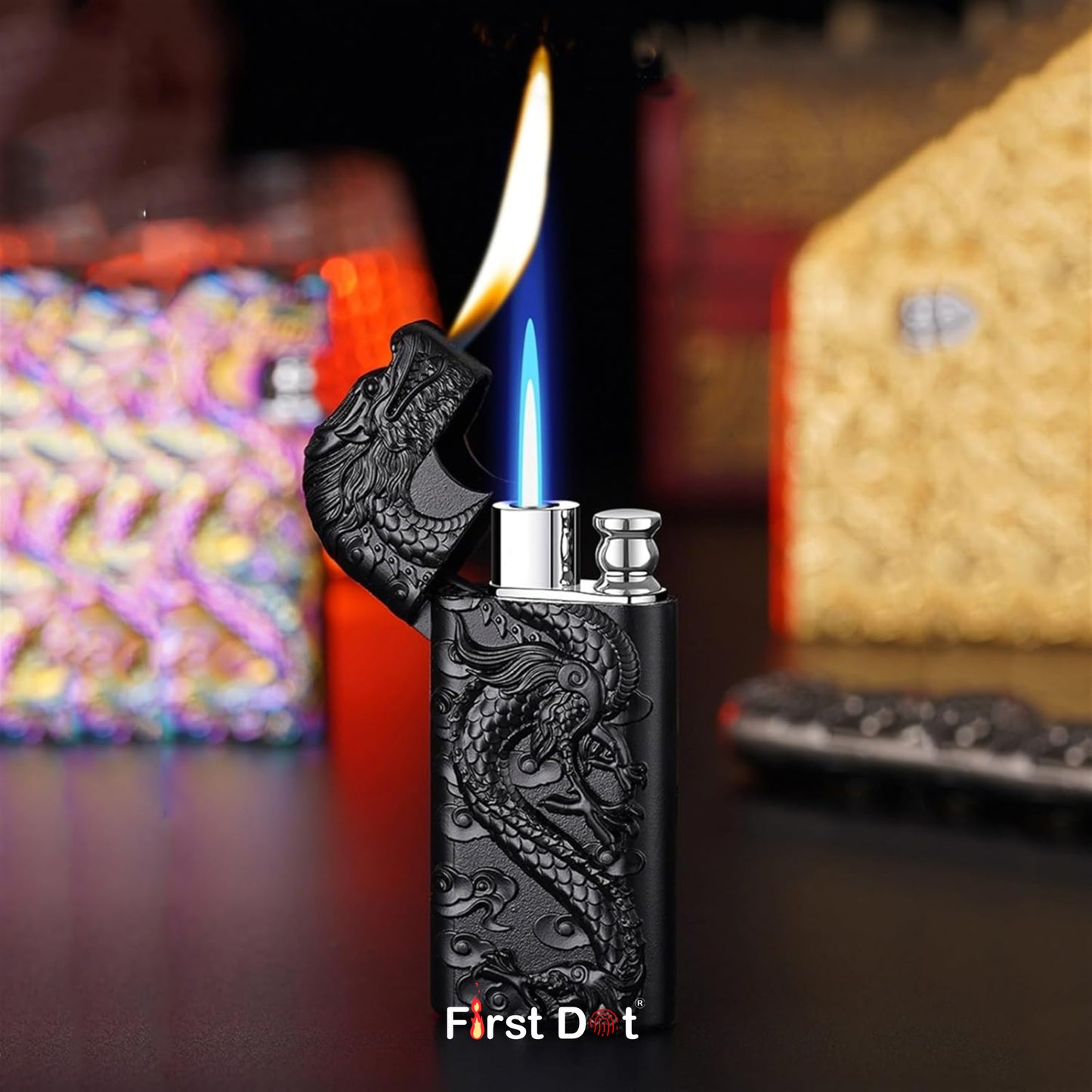 Dragon Dual Flame Wind-Resistant Metal Lighter