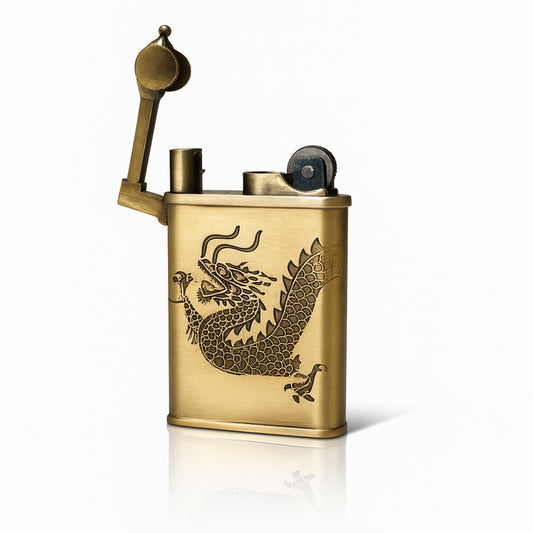 Dragon Embossed Pattern Slim Jet Fire Cigar Windproof Lighter