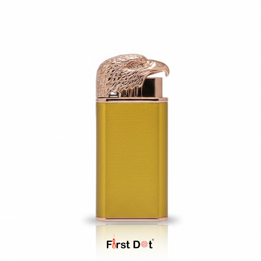 Eagle Dual Flame Wind-Resistant Metal Lighter (Gold)