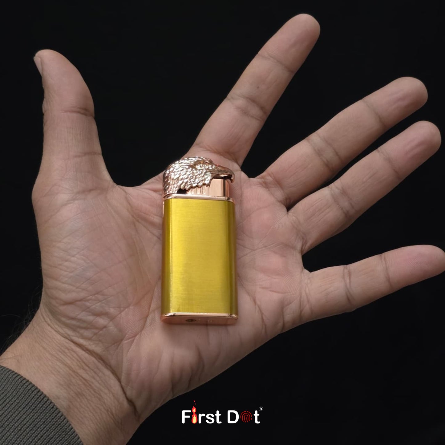 Eagle Dual Flame Wind-Resistant Metal Lighter (Gold)