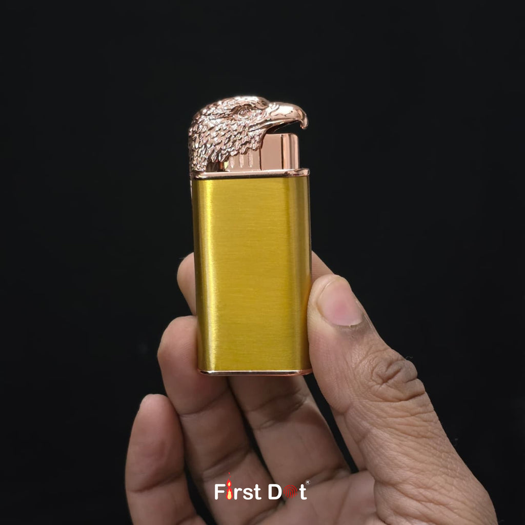 Eagle Dual Flame Wind-Resistant Metal Lighter (Gold)