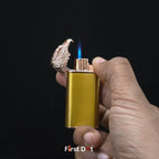Eagle Dual Flame Wind-Resistant Metal Lighter (Gold)